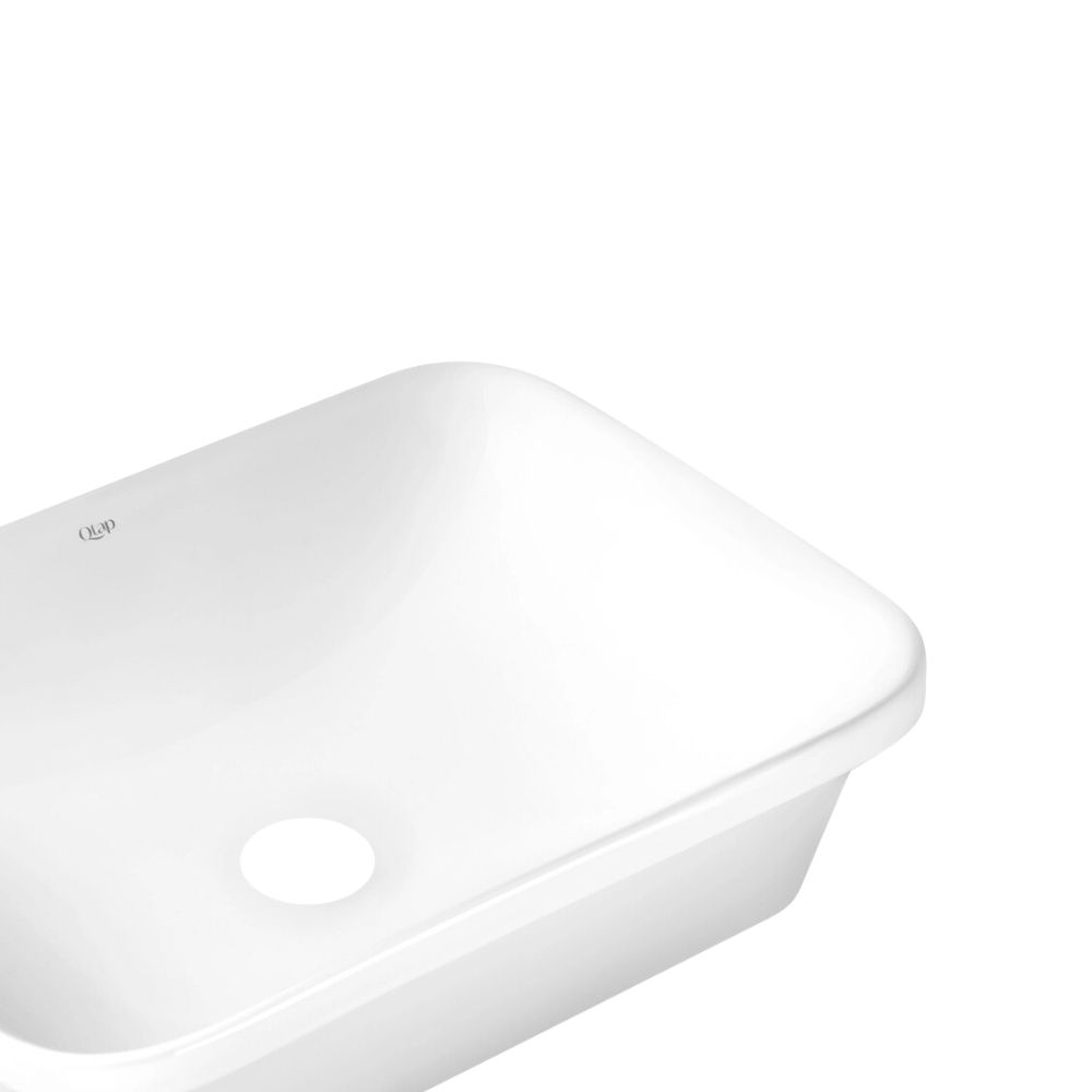 Комплект Qtap Scorpio: Раковина врізна прямокутна 500х380х145 мм White + Донний клапан PU02