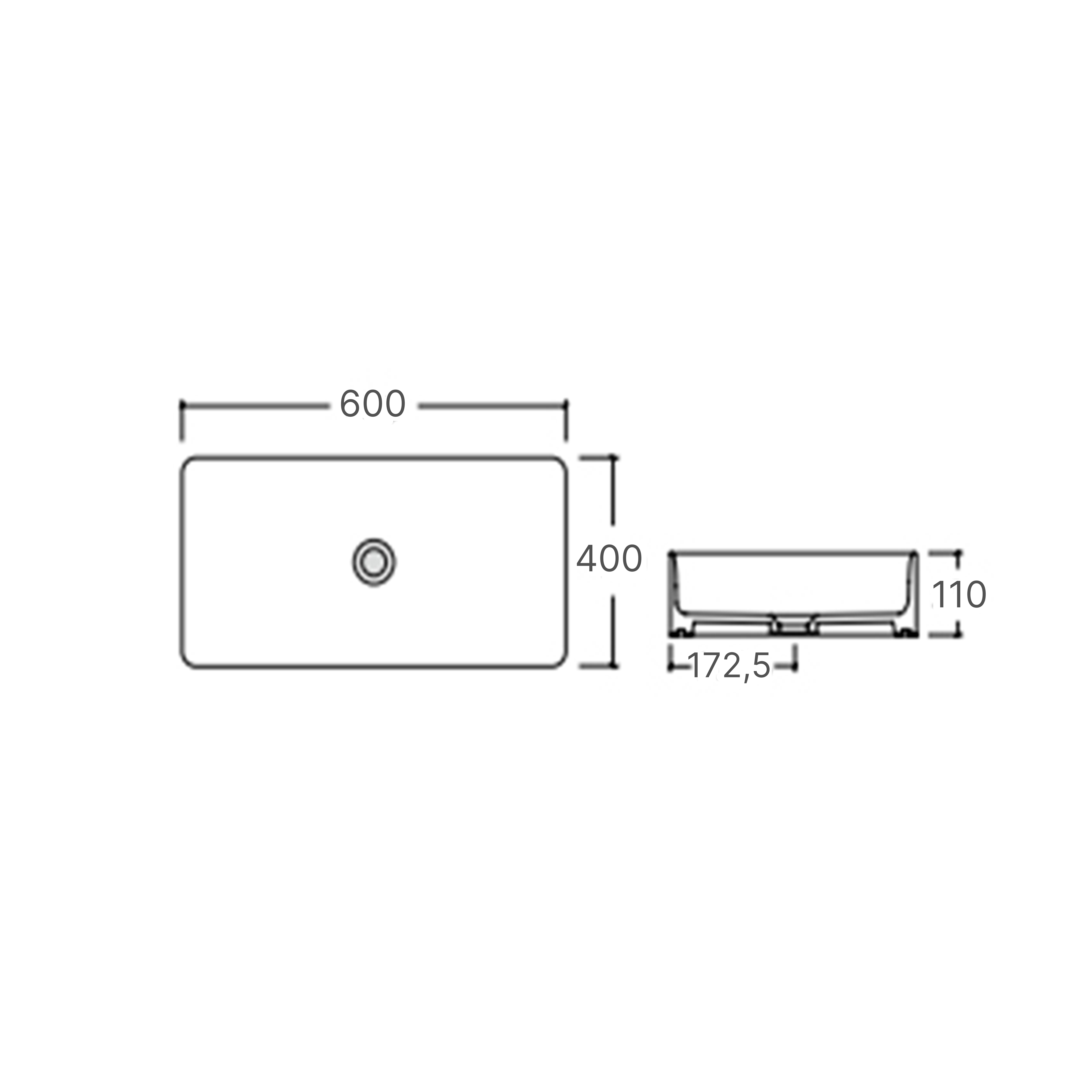 Раковина-чаша Qtap Tern 600x400x110 White QT171180841W