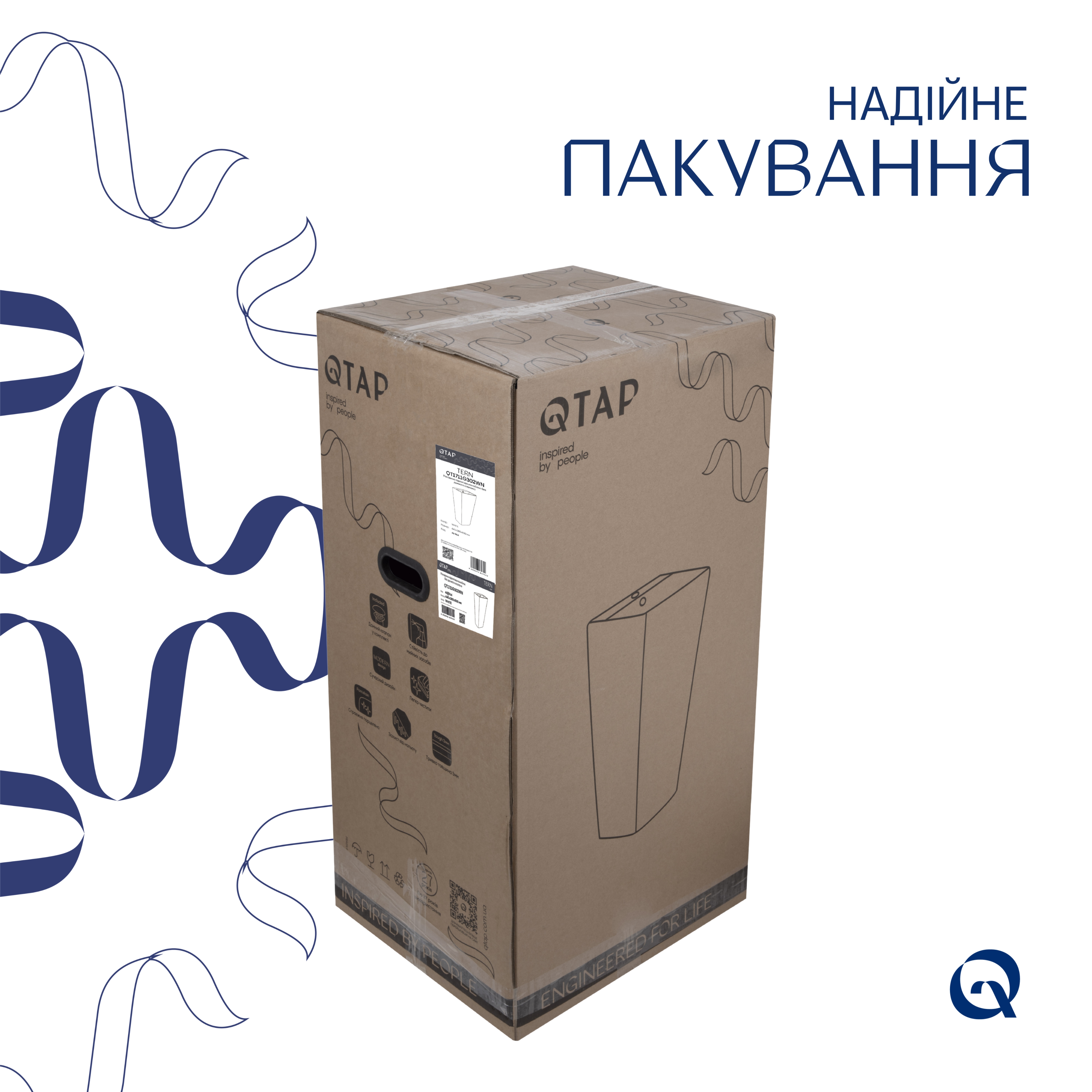 Раковина для підлоги моноблок Qtap Tern 440х380х830mm White QT1711G302WN