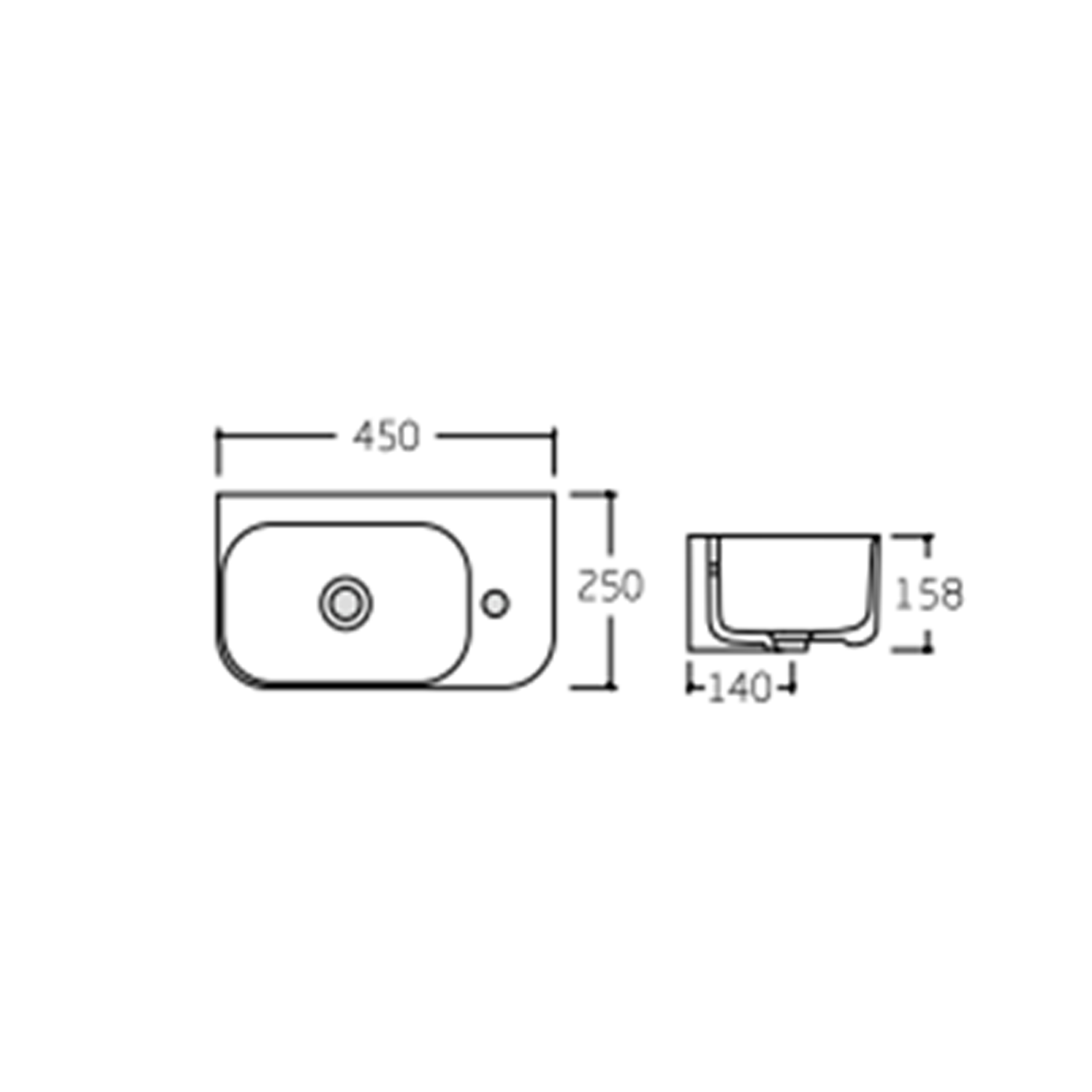 Раковина Qtap Tern 450х250х158 White QT1711H02LW