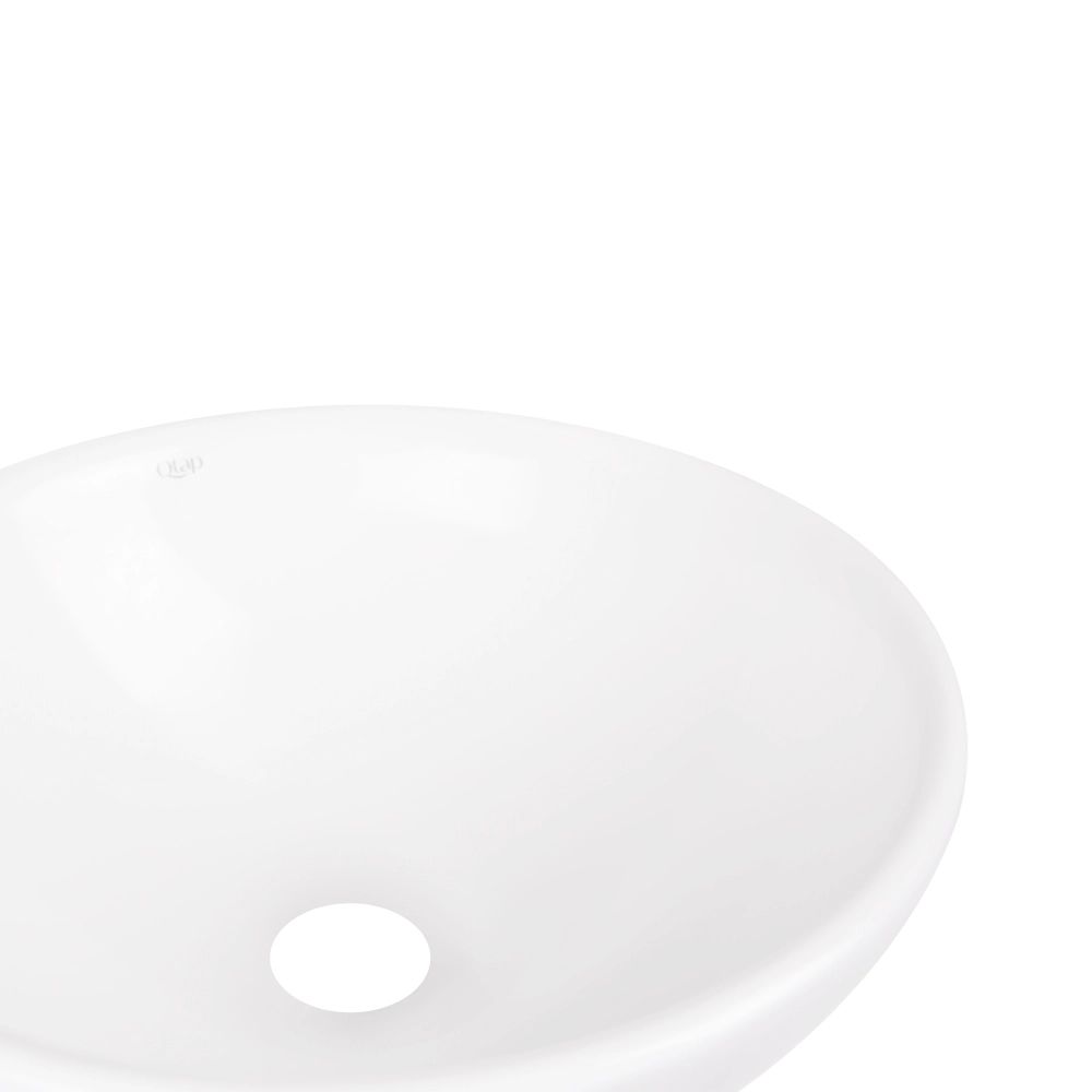 Комплект Qtap Owl: Раковина накладна кругла 400х400х155 мм White + Донний клапан PU02