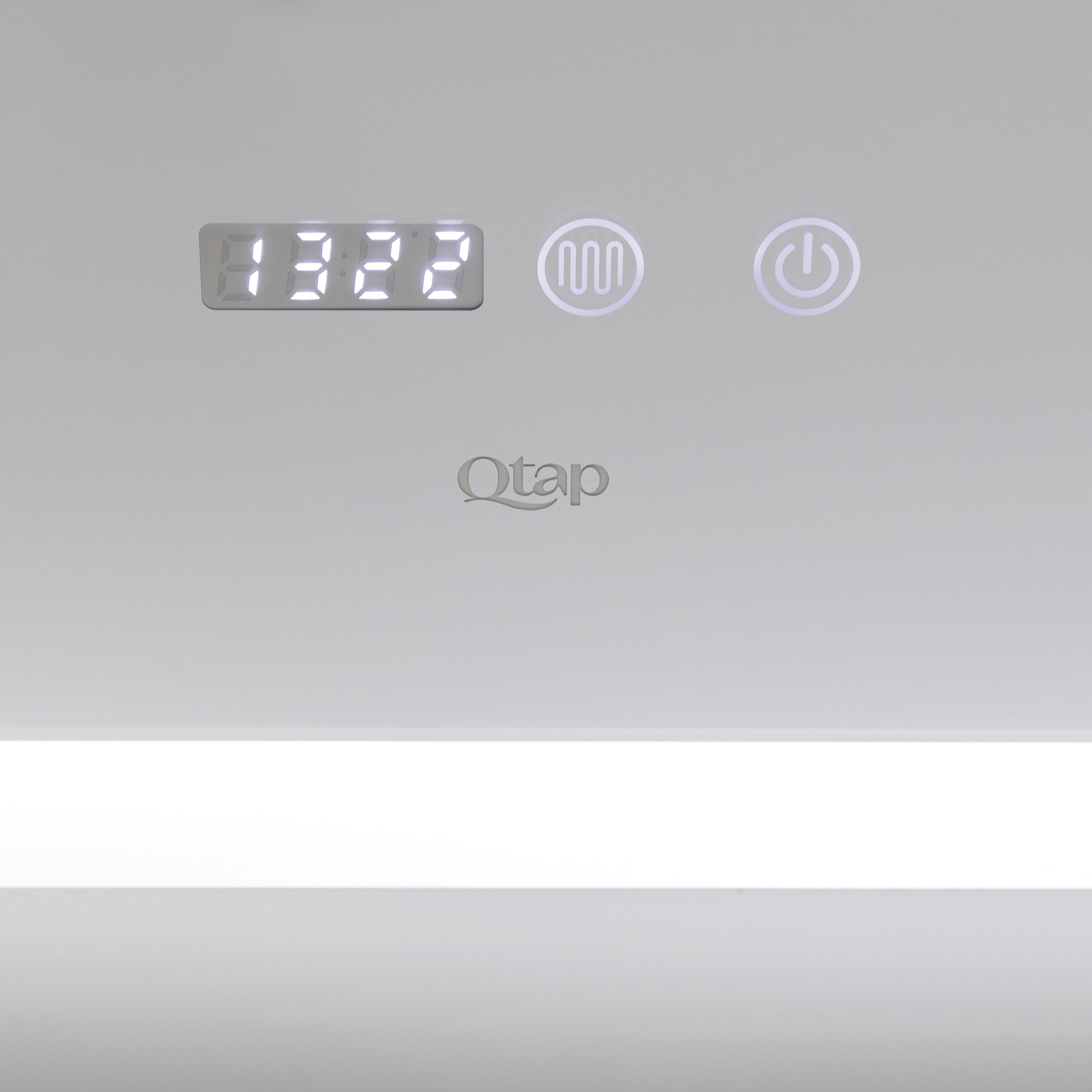 Дзеркало Qtap Mideya 700х800 з LED-підсвічуванням Touch, з антизапотіванням, з годинником, димером, рег. яскравості QT2078DCF7080W