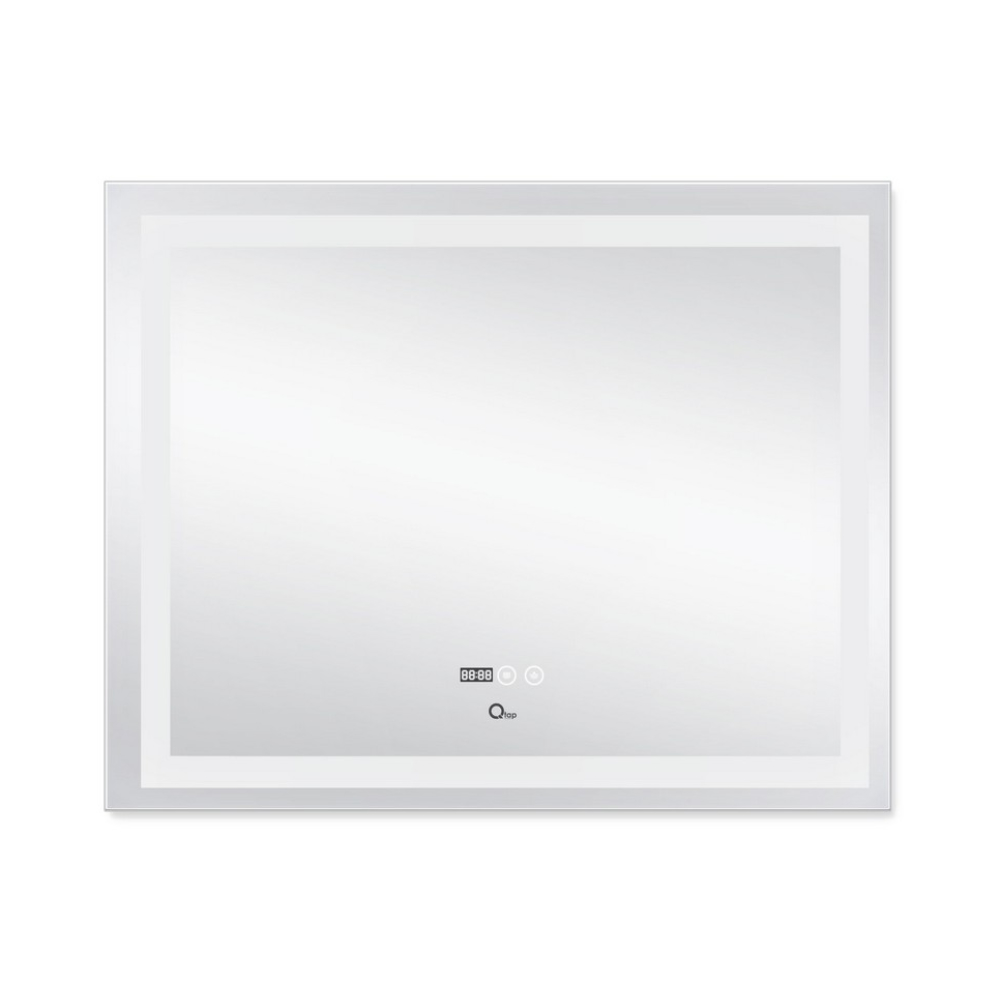 Дзеркало Qtap Mideya (DC-F614) 1000х800 з LED-підсвічуванням Touch, з антизапотіванням, з годинником, димером, рег. яскравості QT2078F614W