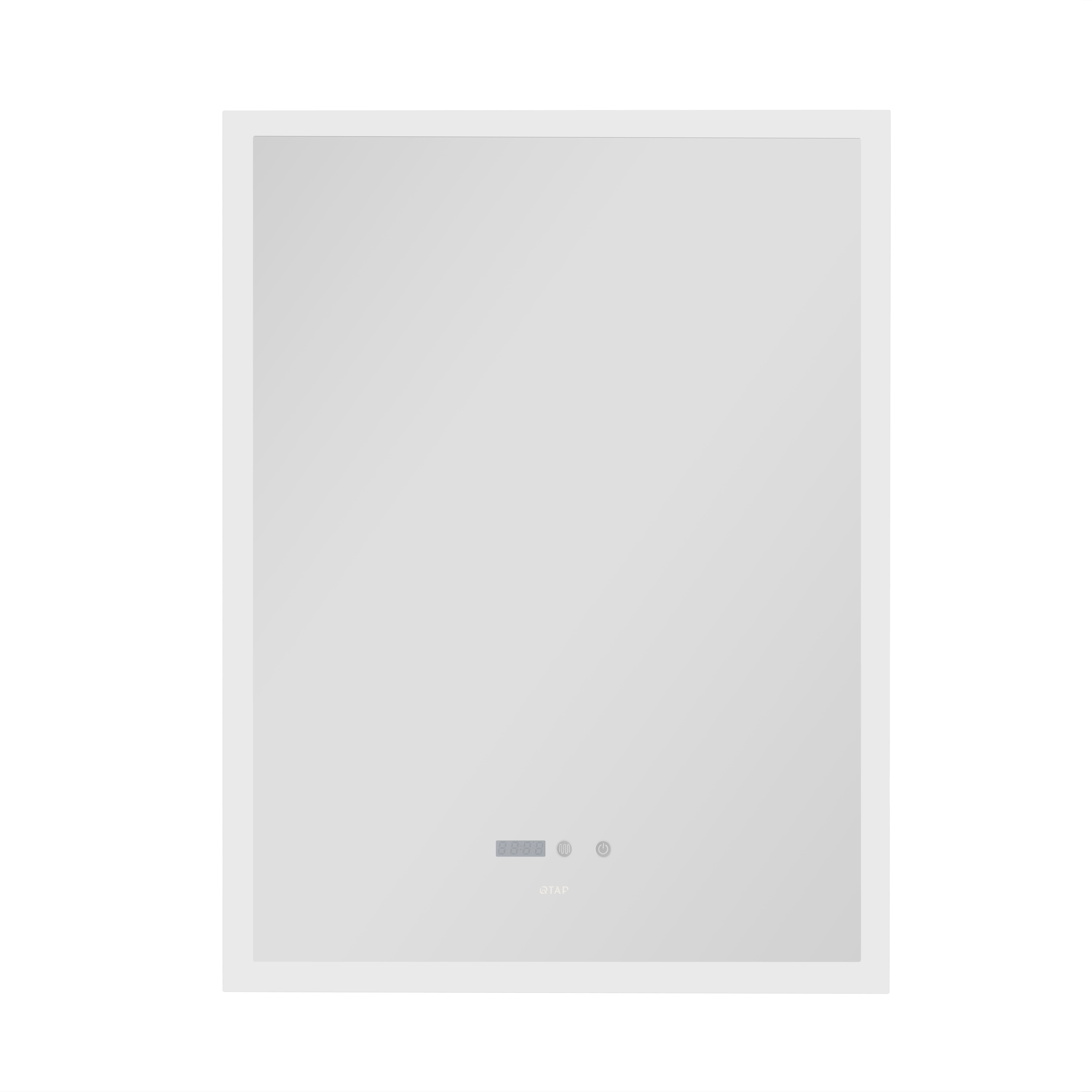 Дзеркало Qtap Mideya Classic 600х800 з LED-підсвічуванням Touch, з антизапотіванням, з годинником, димером, рег. яскравості QT2078F6151W