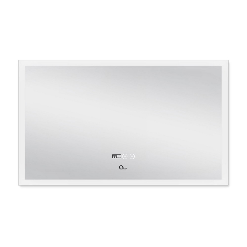 Дзеркало Qtap Mideya Classic 1000х600 з LED-підсвічуванням Touch, з антизапотіванням, з годинником, димером, рег. яскравості QT2078F615W