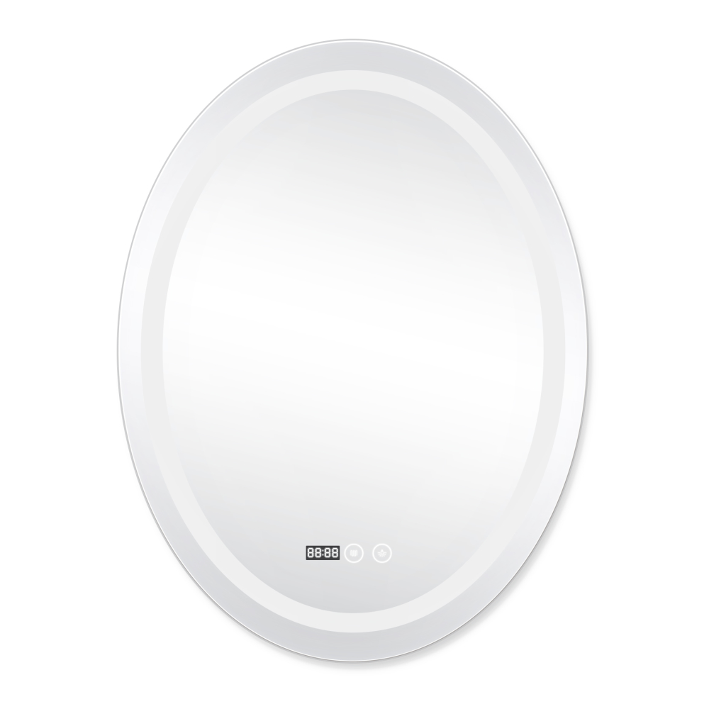 Дзеркало Qtap Mideya (DC-F801) 600х800 з LED-підсвічуванням Touch, з антизапотіванням, з годинником, димером, рег. яскравості QT2078F801W