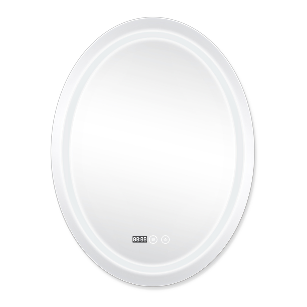 Дзеркало Qtap Mideya (DC-F801) 600х800 з LED-підсвічуванням Touch, з антизапотіванням, з годинником, димером, рег. яскравості QT2078F801W