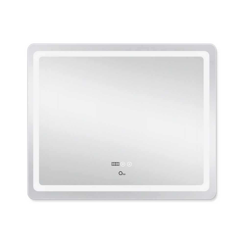 Дзеркало Qtap Mideya (DC-F910) 1000х800 з LED-підсвічуванням Touch, з антизапотіванням, з годинником, димером, рег. яскравості QT2078F910W