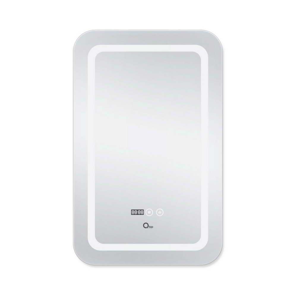 Дзеркало Qtap Mideya (DC-F911) 500х800 з LED-підсвічуванням Touch, з антизапотіванням, з годинником, димером, рег. яскравості QT2078F911W