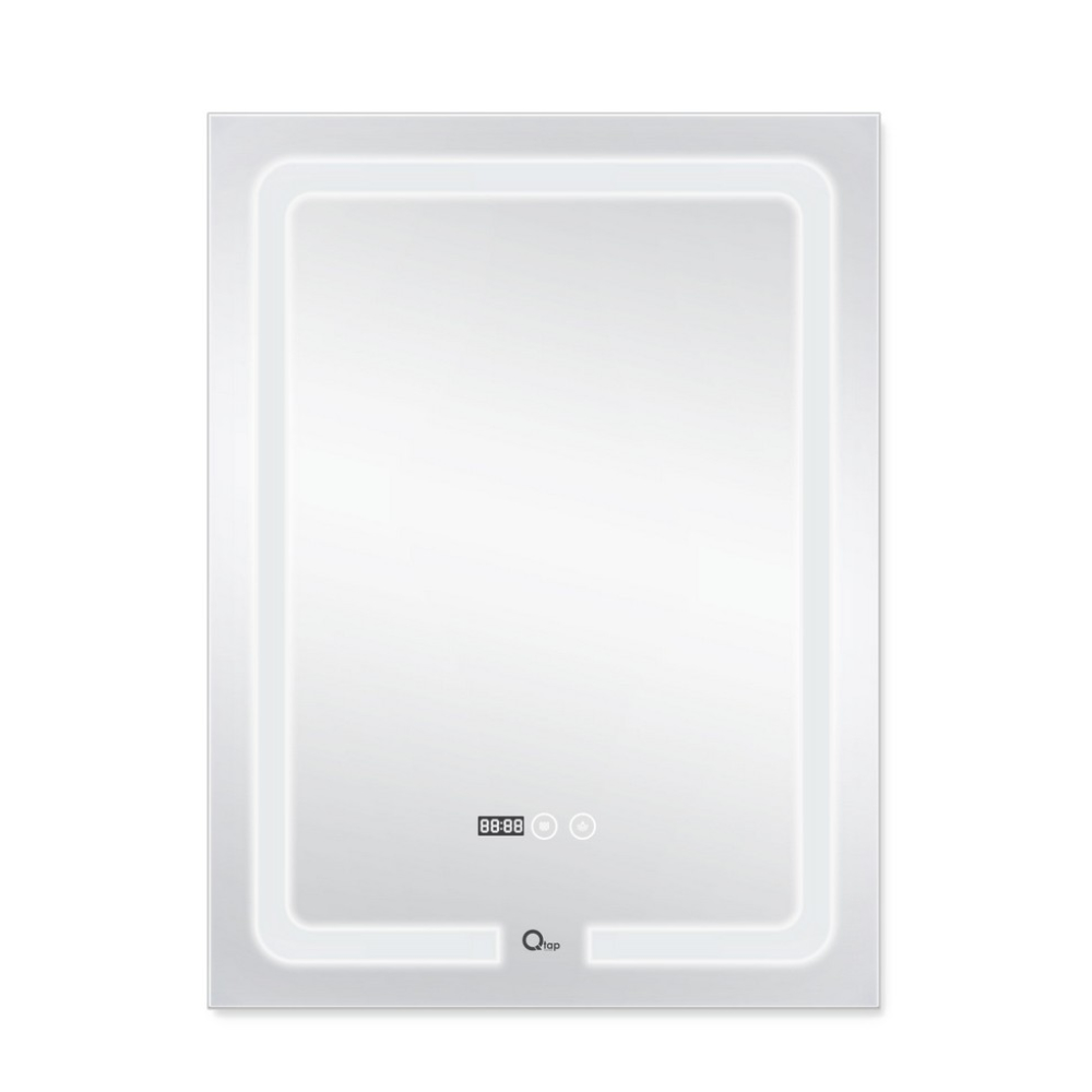 Дзеркало Qtap Mideya (DC-F937) 600х800 з LED-підсвічуванням Touch, з антизапотіванням, з годинником, димером, рег. яскравості QT2078F937W