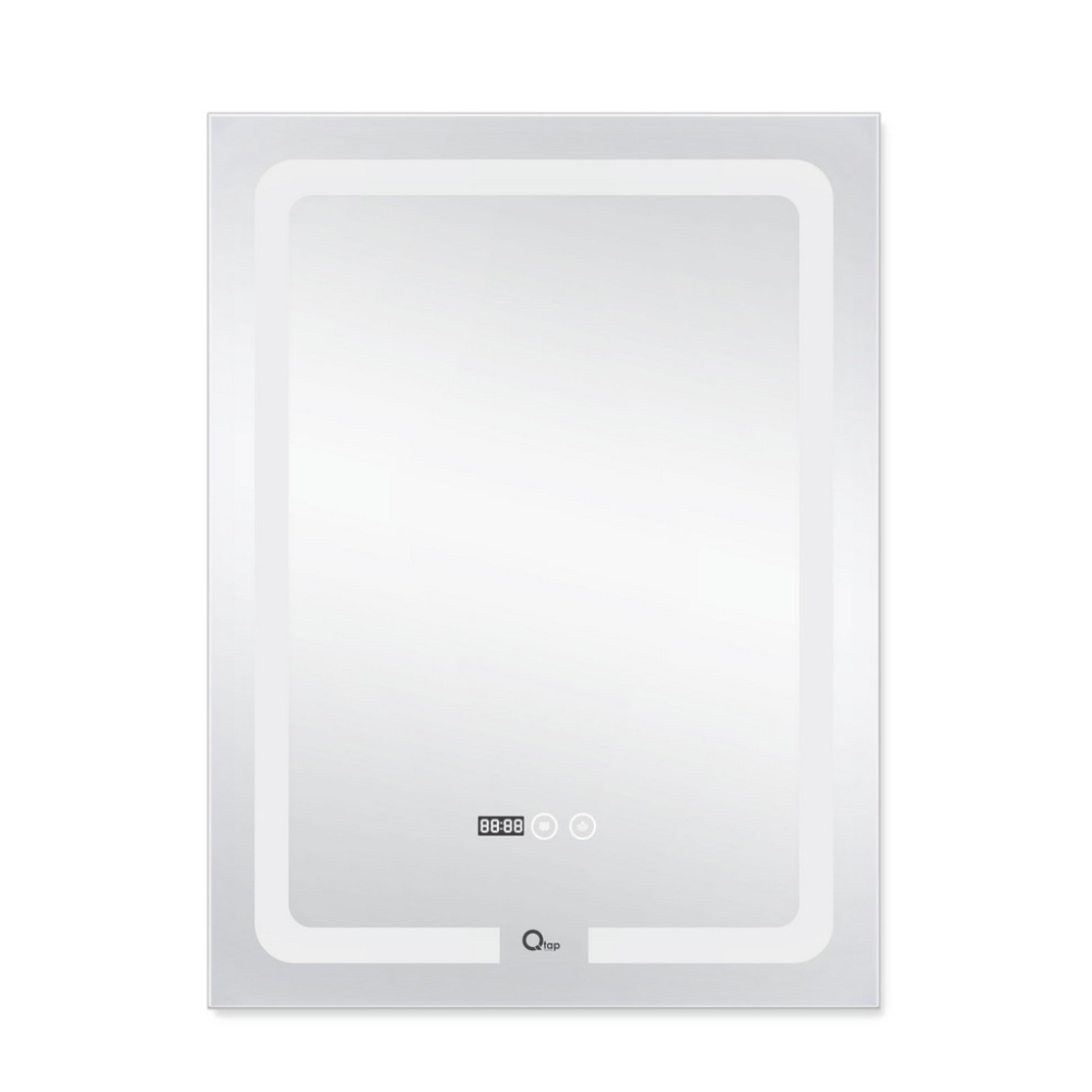 Дзеркало Qtap Mideya (DC-F937) 600х800 з LED-підсвічуванням Touch, з антизапотіванням, з годинником, димером, рег. яскравості QT2078F937W