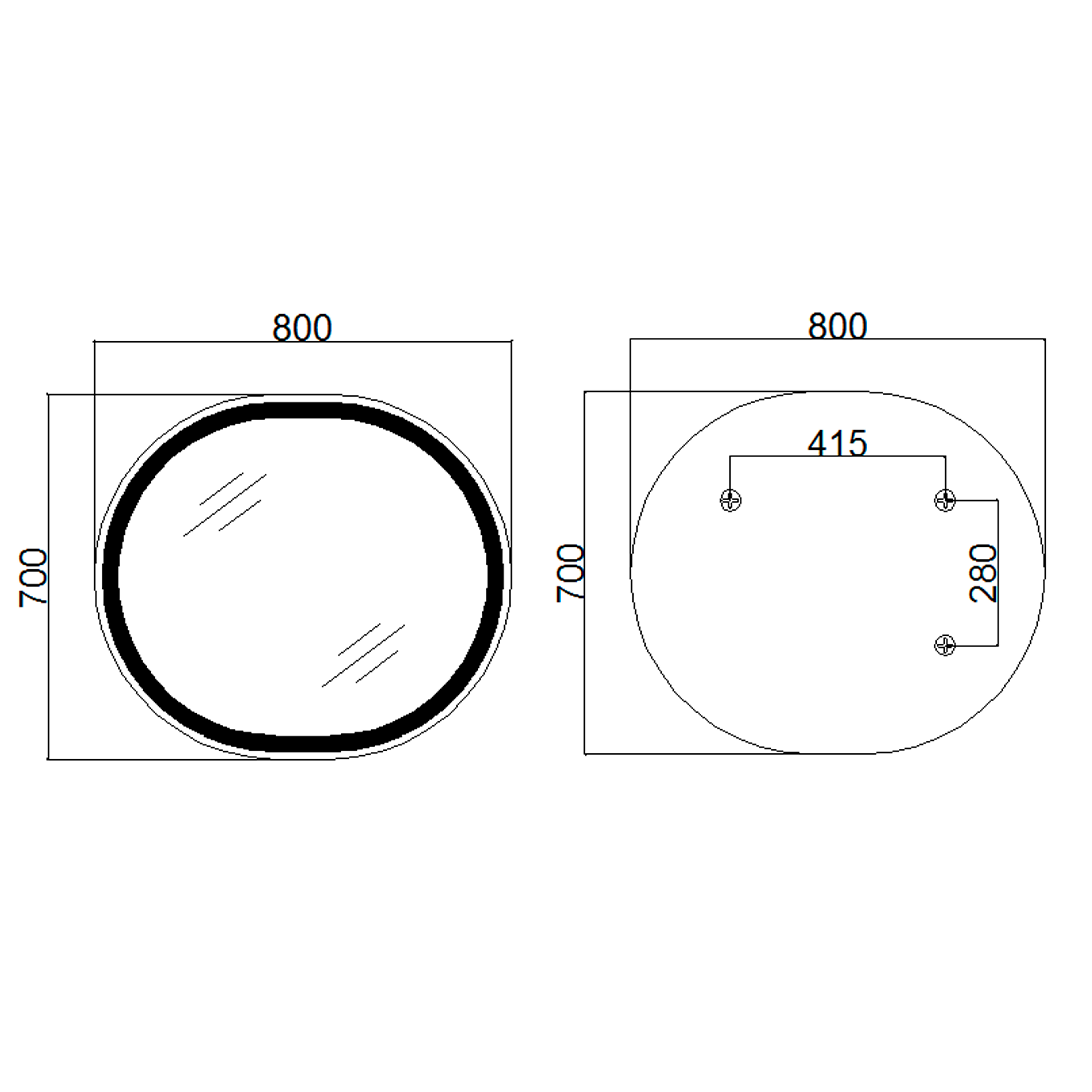 Дзеркало Qtap Gemini 800х700 з LED-підсвічуванням Touch, з антизапотіванням, з димером, рег. темп. кольору (3000-6500K) Reverse QT2578R8071W