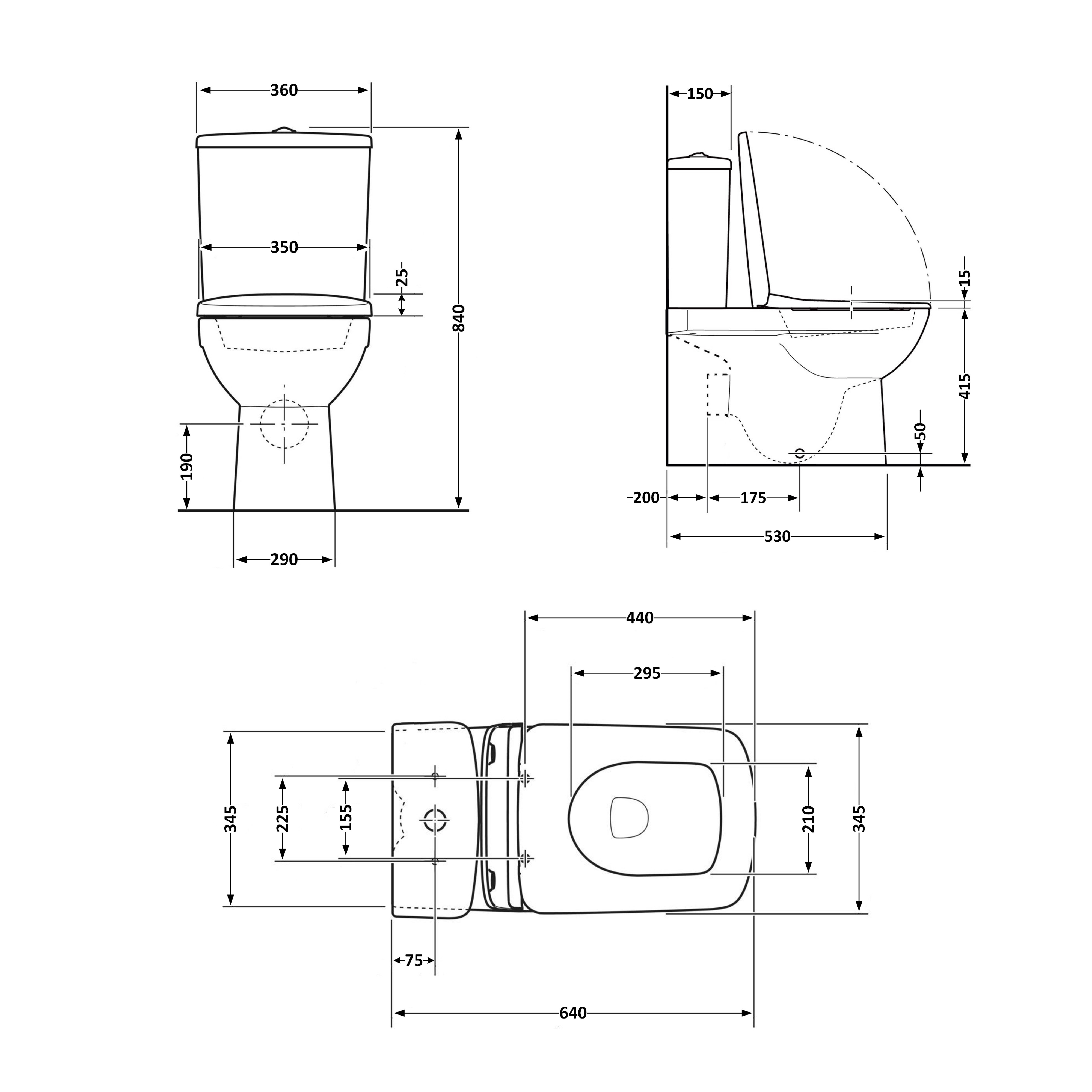 Унітаз підлоговий Qtap Stenava Rimless безобідковий з сидінням Soft-close WHITE QT27228303W