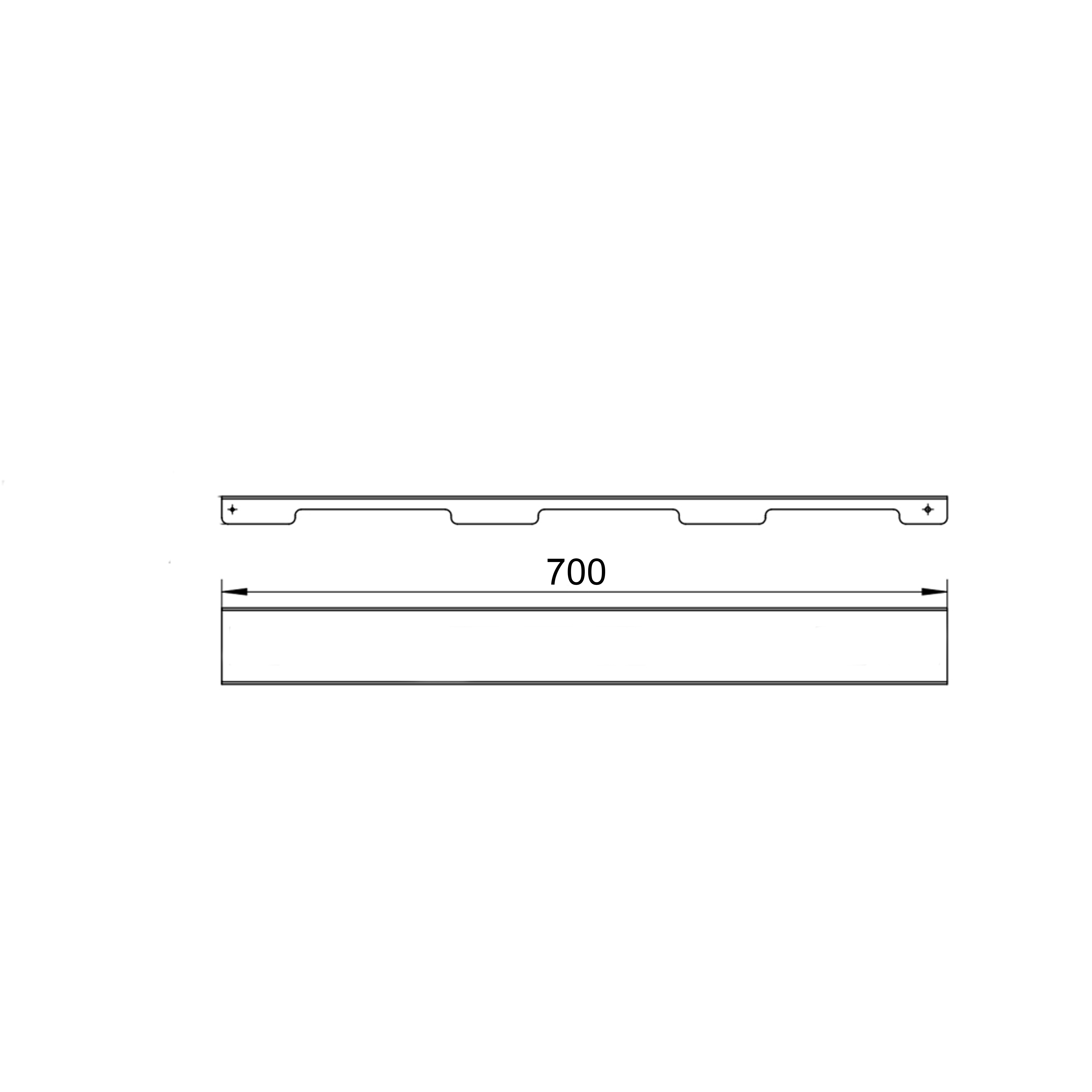 Решітка для лінійного трапу SUS304 Grate FA700 (NKS) Qtap