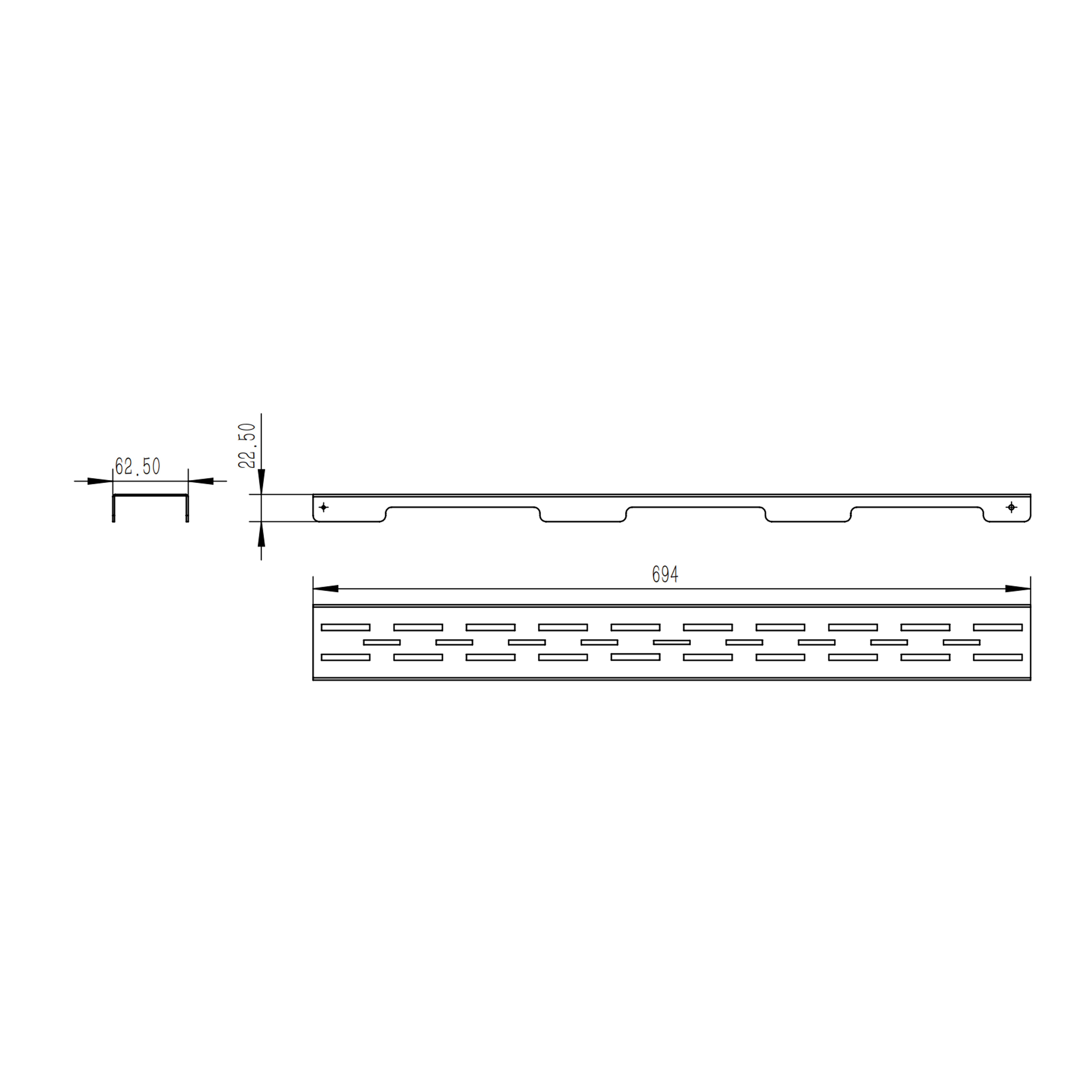 Решітка для лінійного трапу Qtap Grate FD700 (PVD)