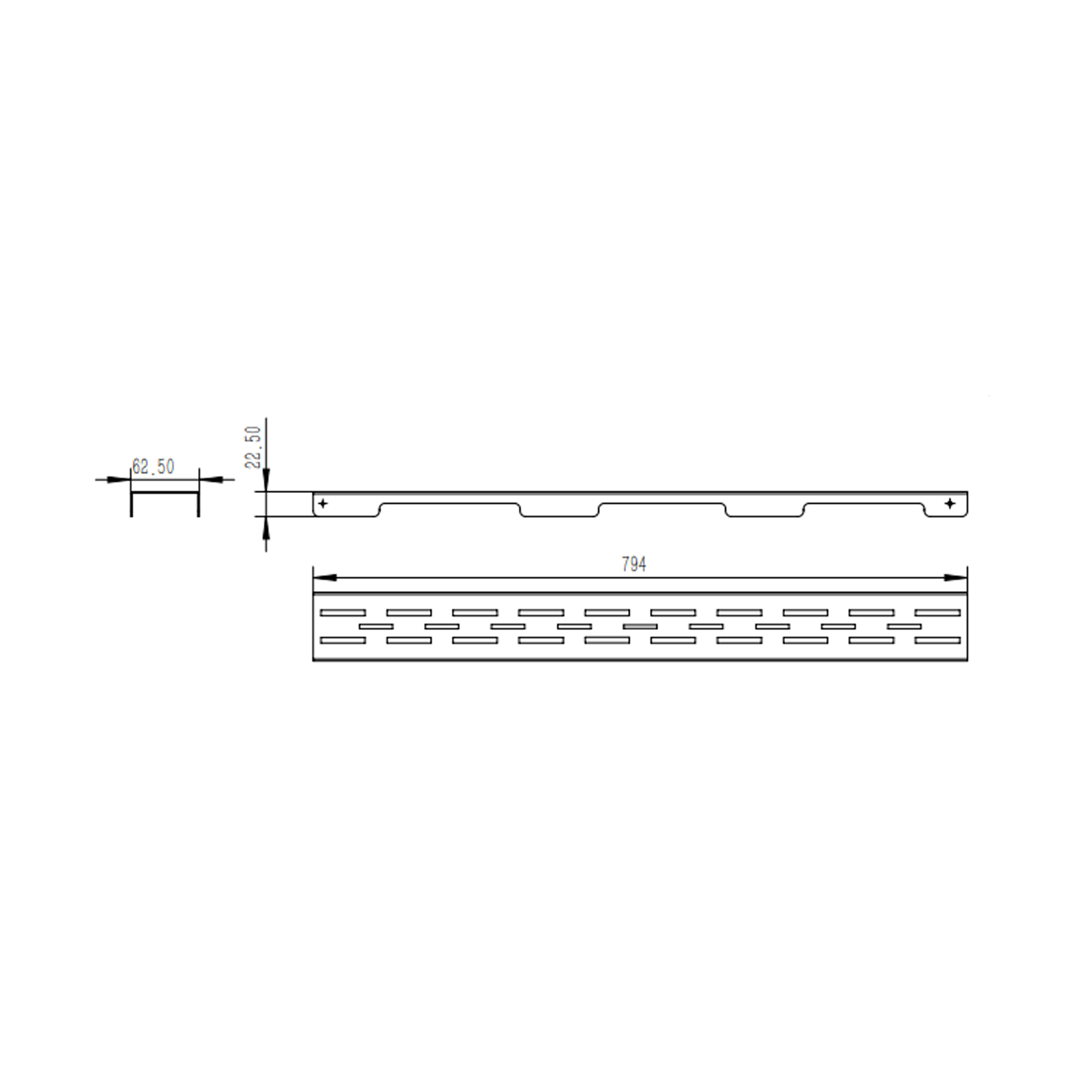 Решітка для лінійного трапу Qtap Grate FD800 (PVD)