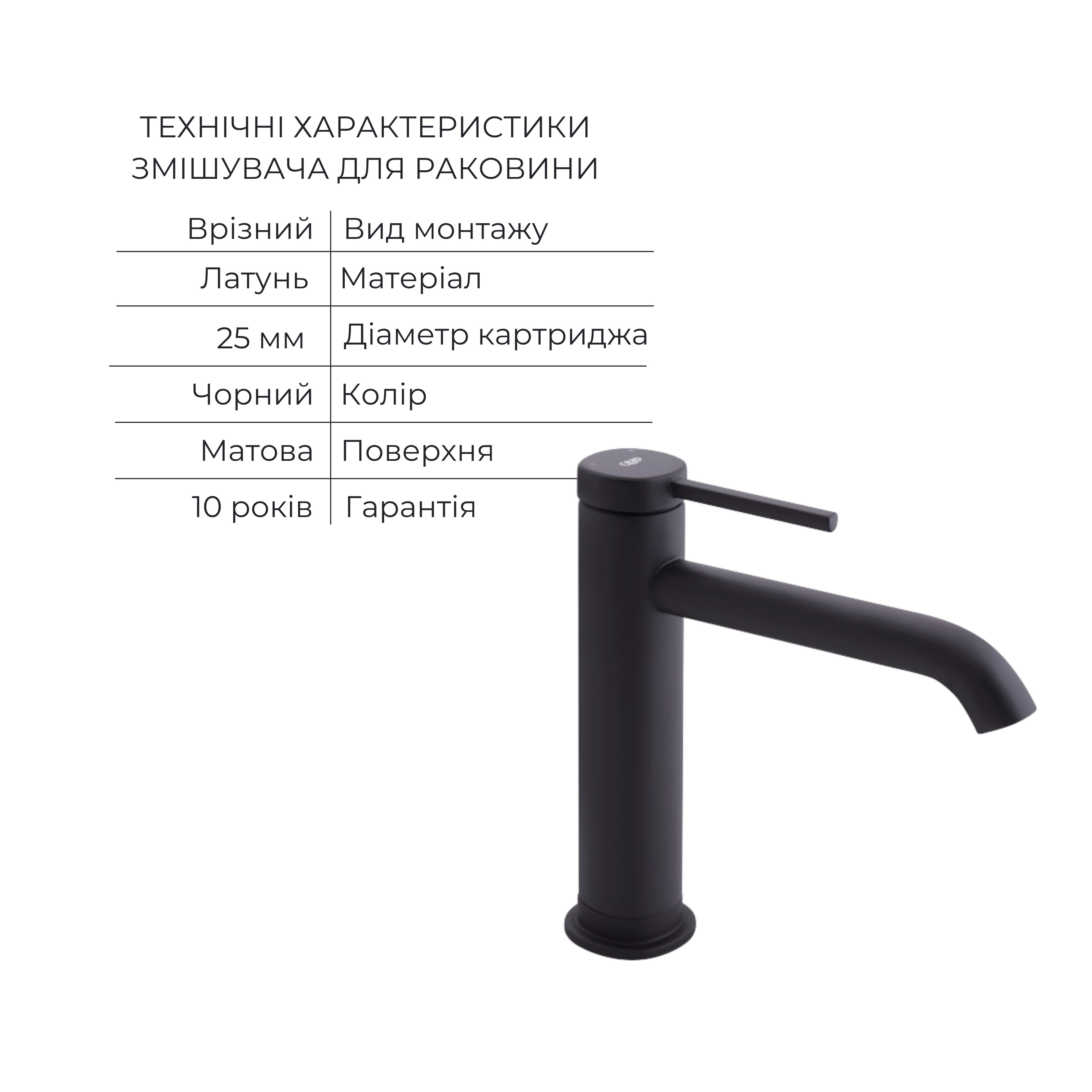 Комплект для ванни Qtap Robin Black: Змішувачі QTROB3060102B+QTROB1060M102B+Тримач QT829910842854OB+Шланг QT054BL43074+Лійка QTRUC125BLM45776