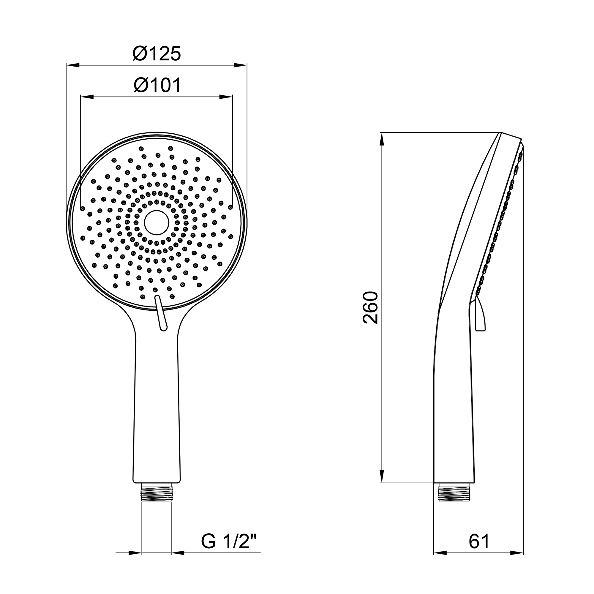 Qtap Rucni Лійка для ручного душу 120 мм округла QTRUCA120R3GRP Graphite