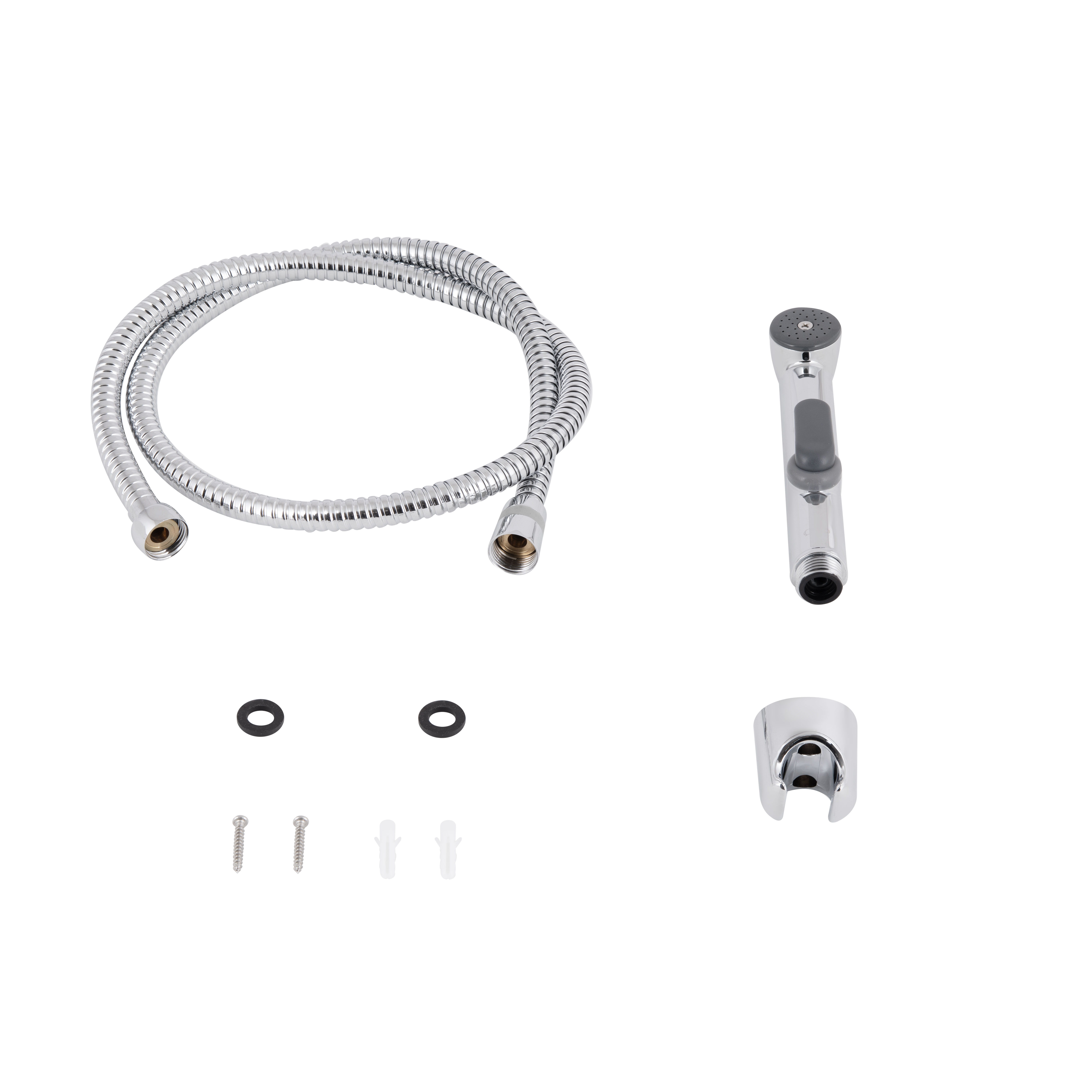 Набор для гігієнічного душу Qtap Inspai-Varius округлий QTSETCRMA021 Chrome/Grey (Set)