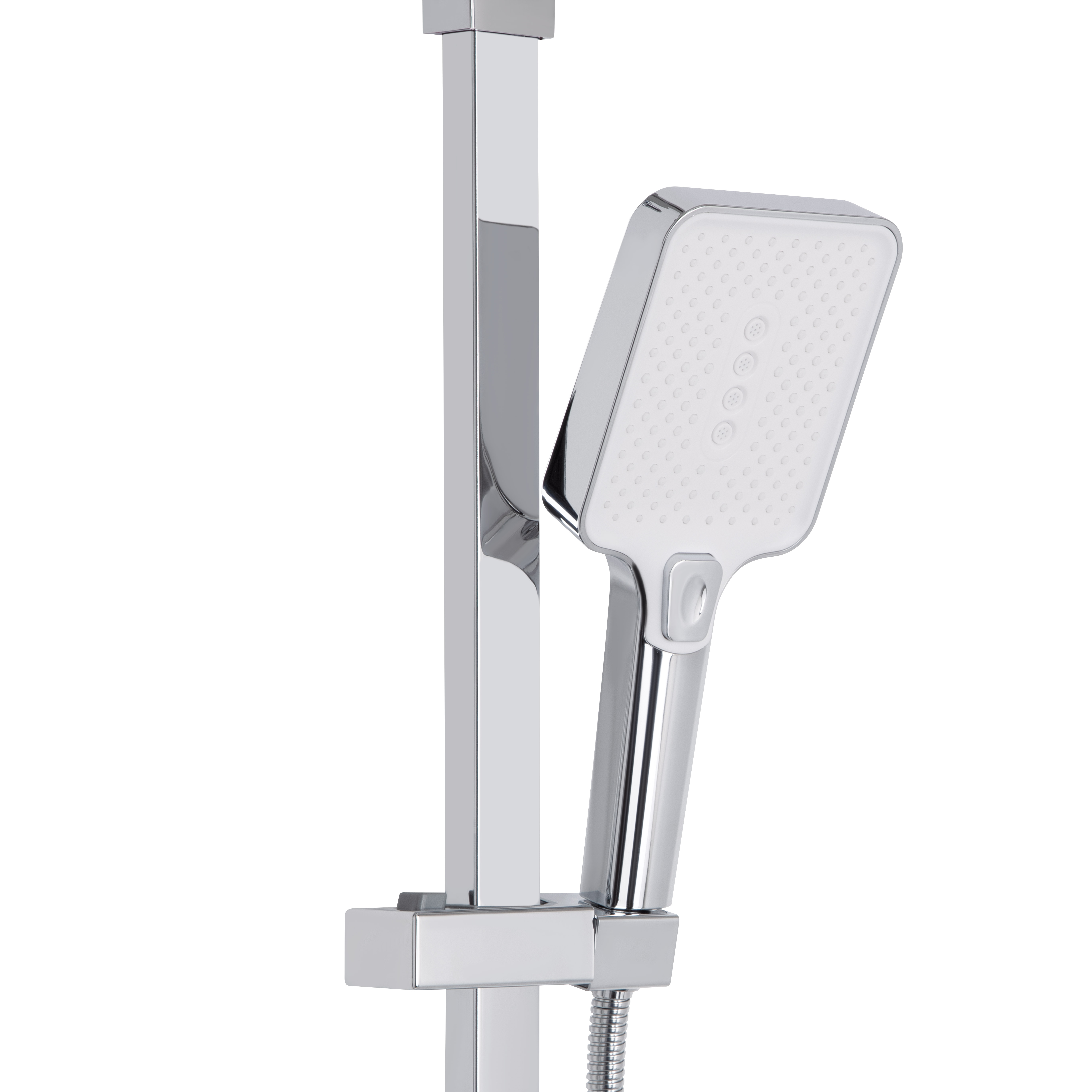 Душова система універсальна Qtap Swan Cascada на три споживача (з виливом) QTSWA111CRW45570 Chrome/White