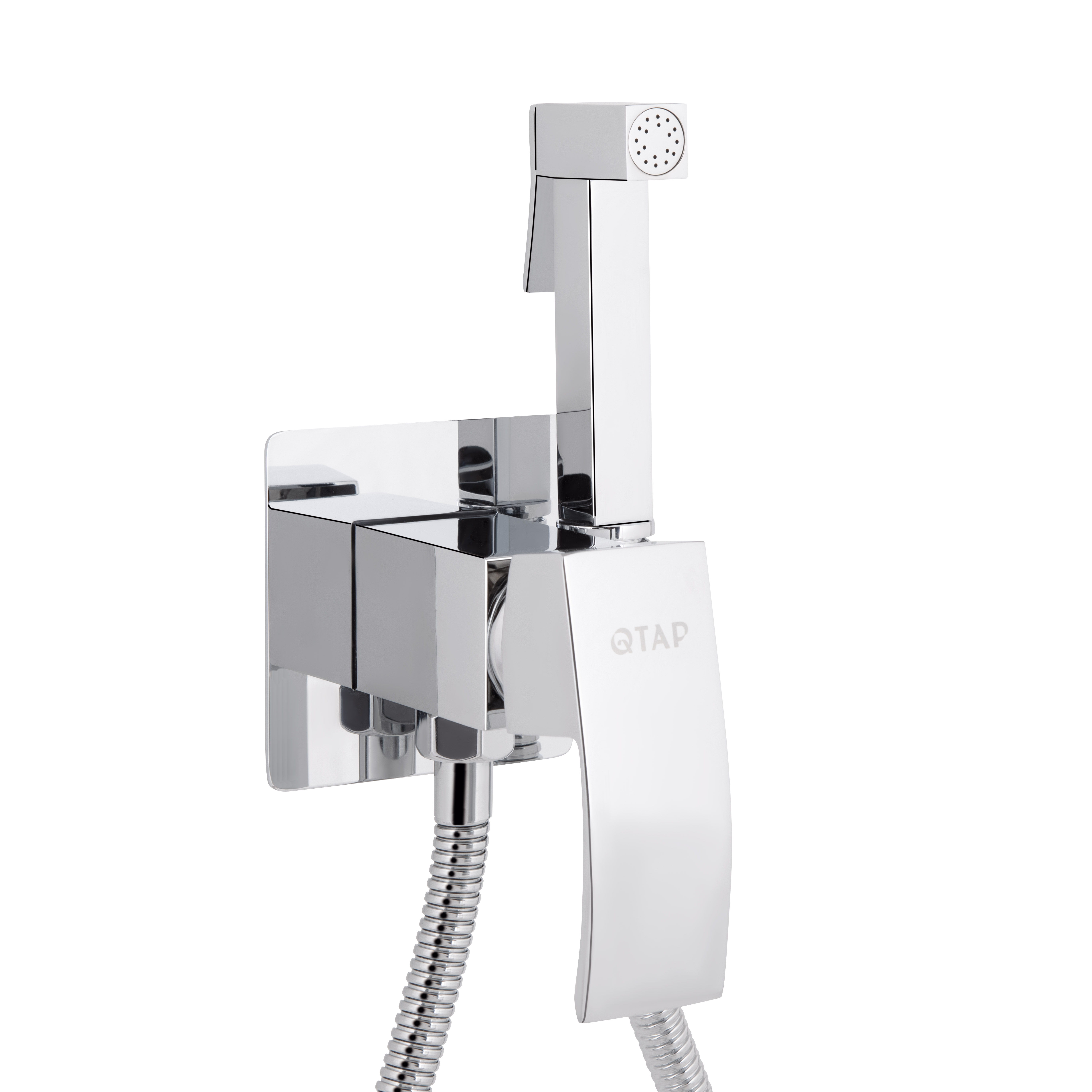 Набор для гігієнічного душу Qtap Swan Cascada прямокутний QTSWA262CRM45567 Chrome