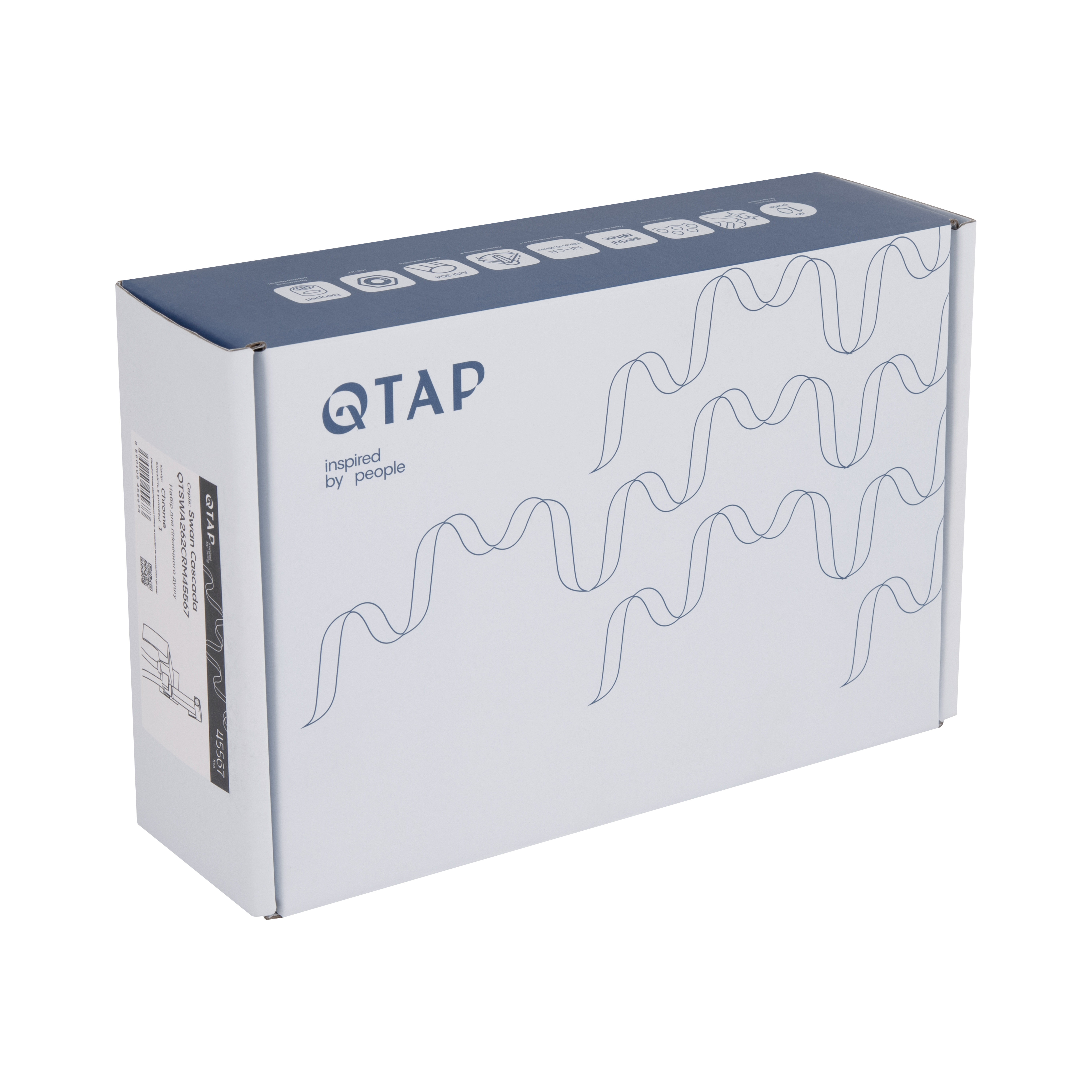 Набор для гігієнічного душу Qtap Swan Cascada прямокутний QTSWA262CRM45567 Chrome