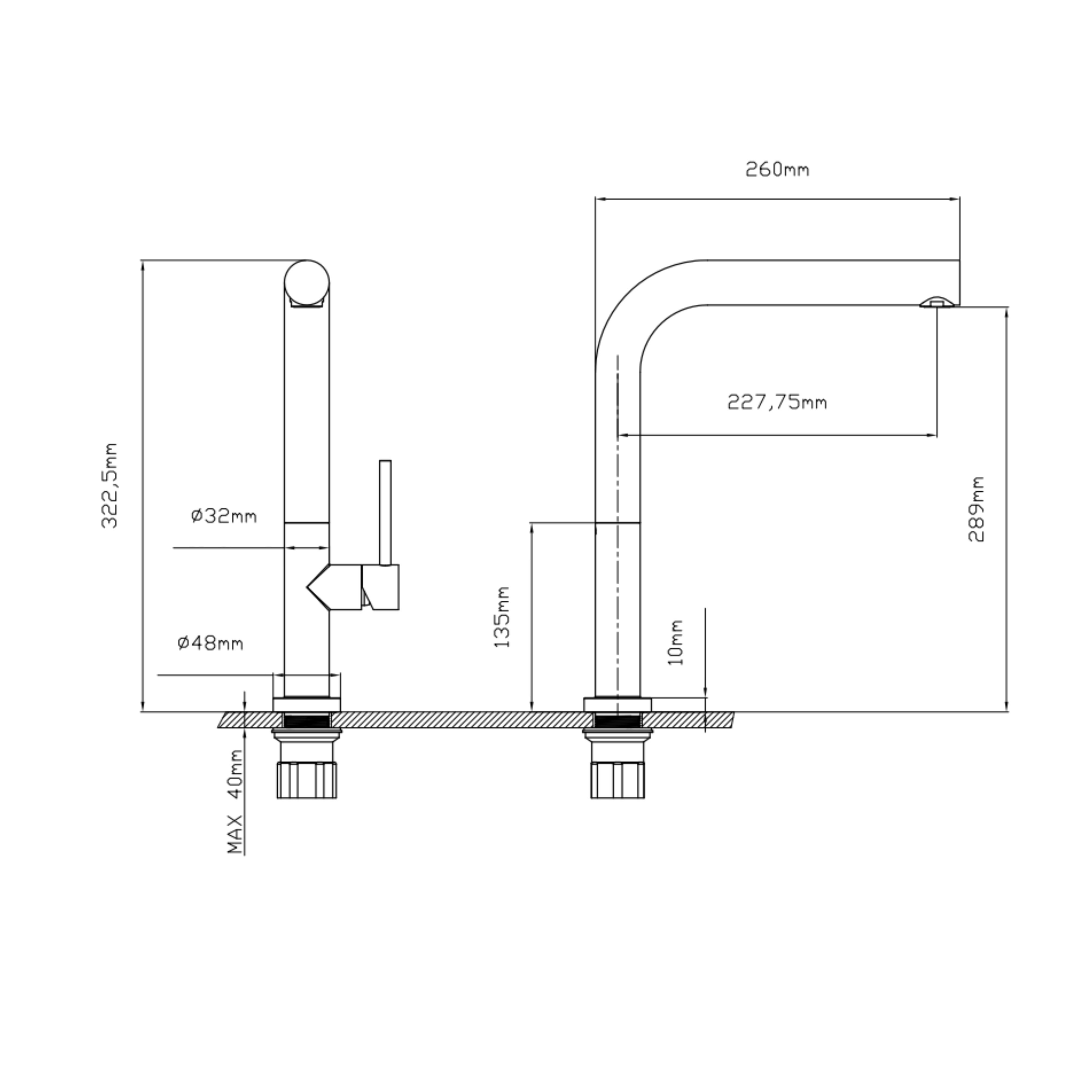 Змішувач для кухні Qtap Zdenek QTZDN9032103FC Brushed Nickel PVD