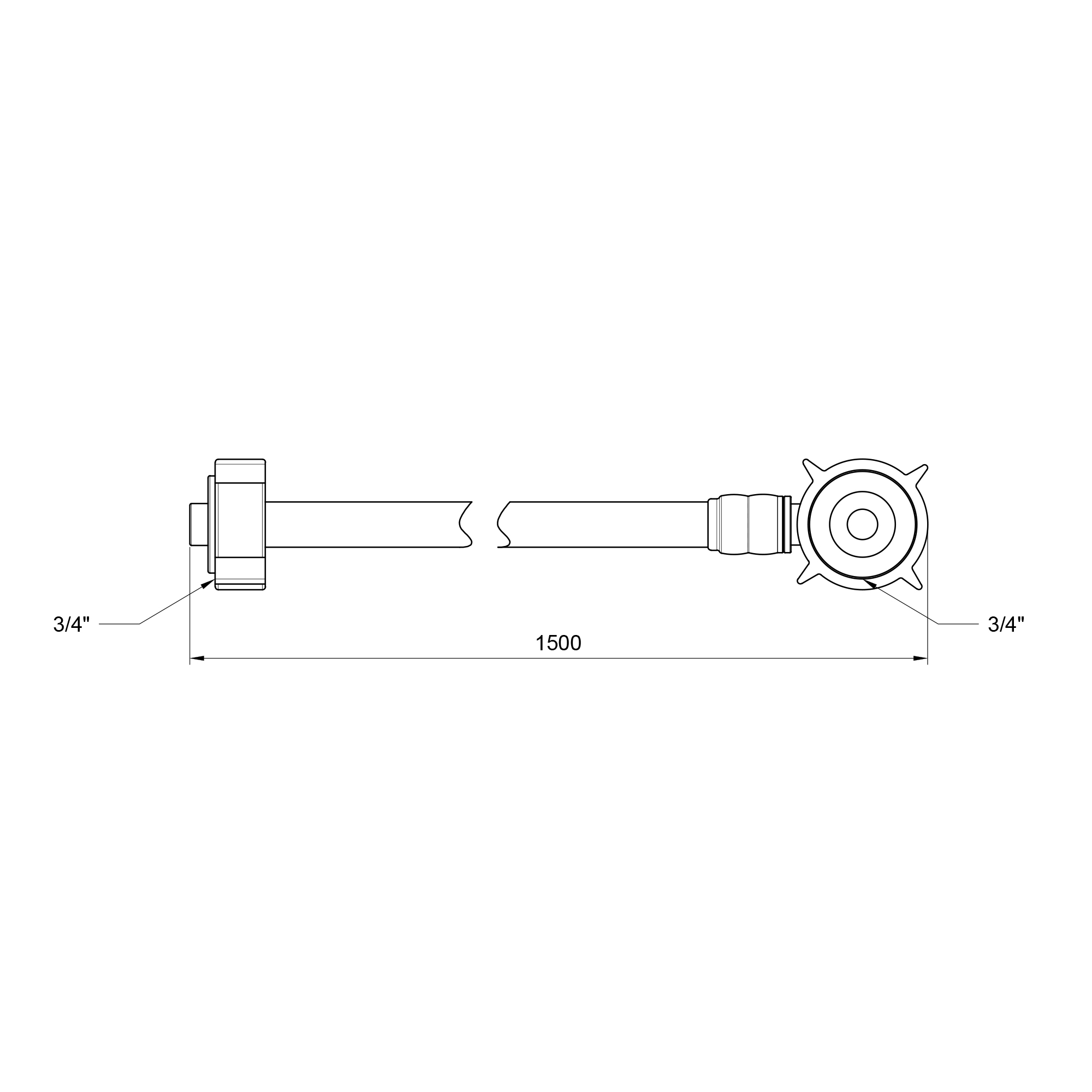 Шланг залив SD Plus для пральної машини 150 см SD095W150