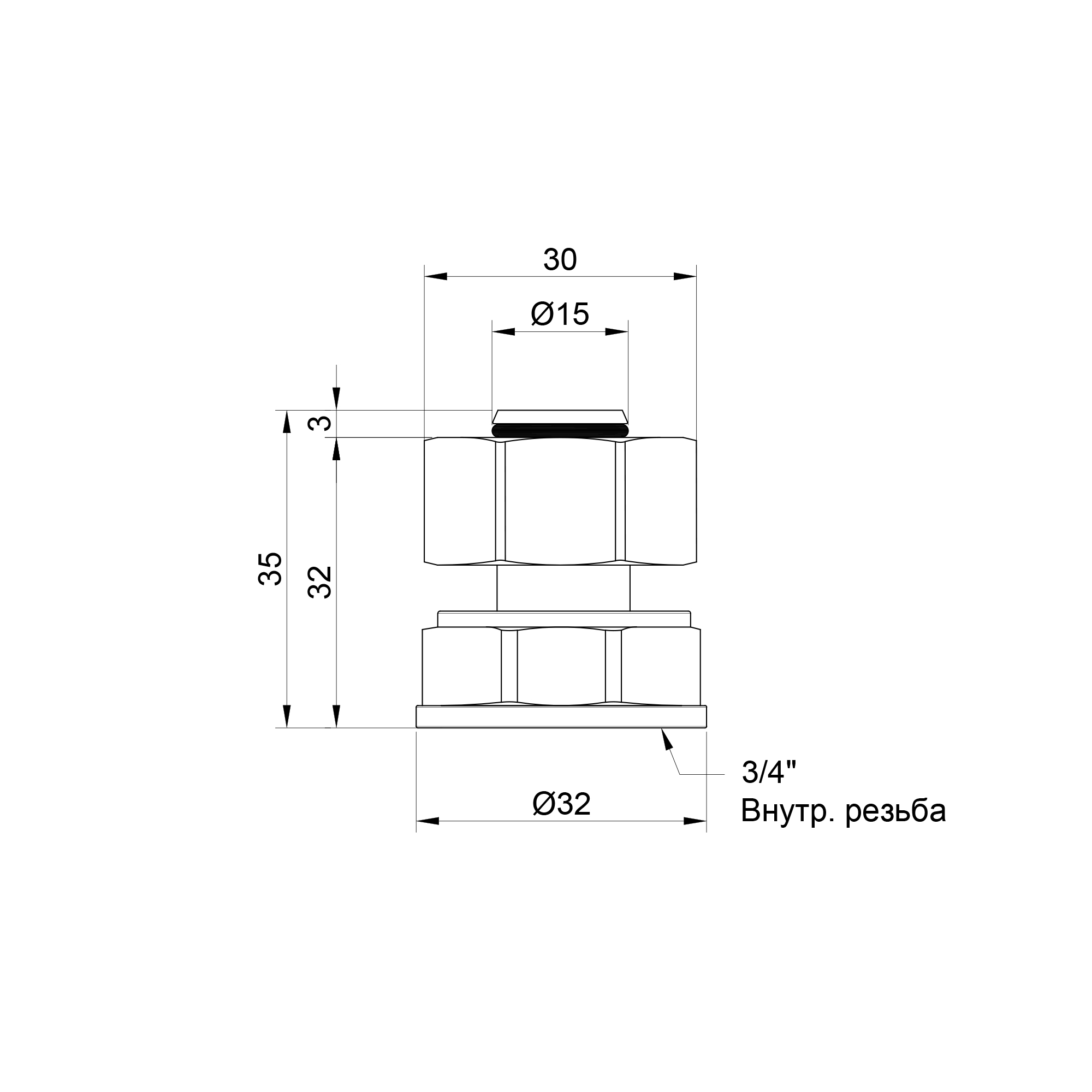 Перехідник обтискний SD Plus 20х3/4