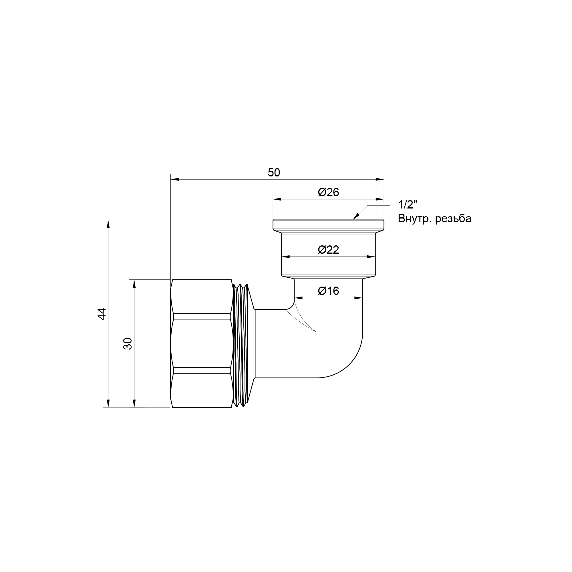 Кут обтискний SD Plus 20х1/2