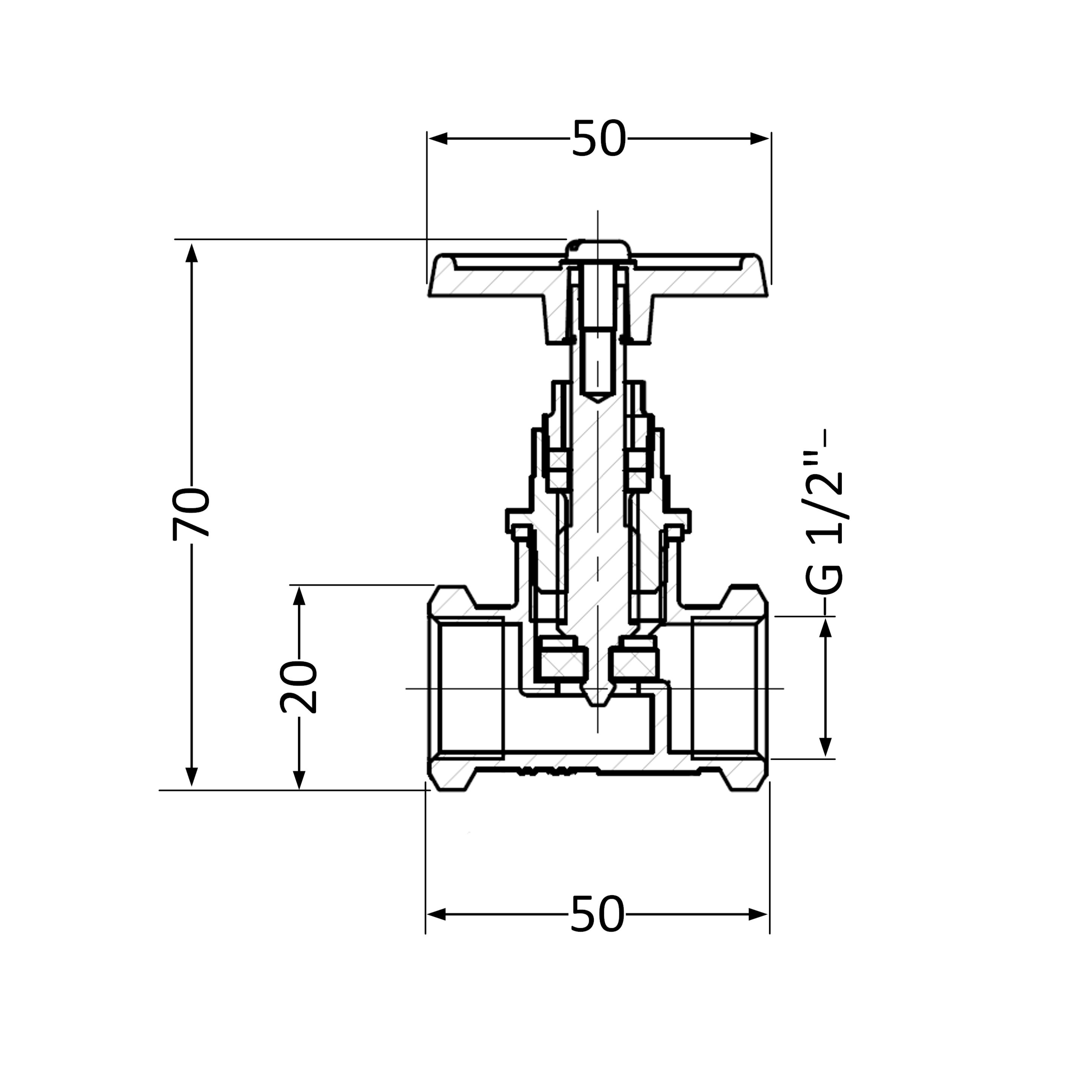 Вентиль латунний SD 15х1/2