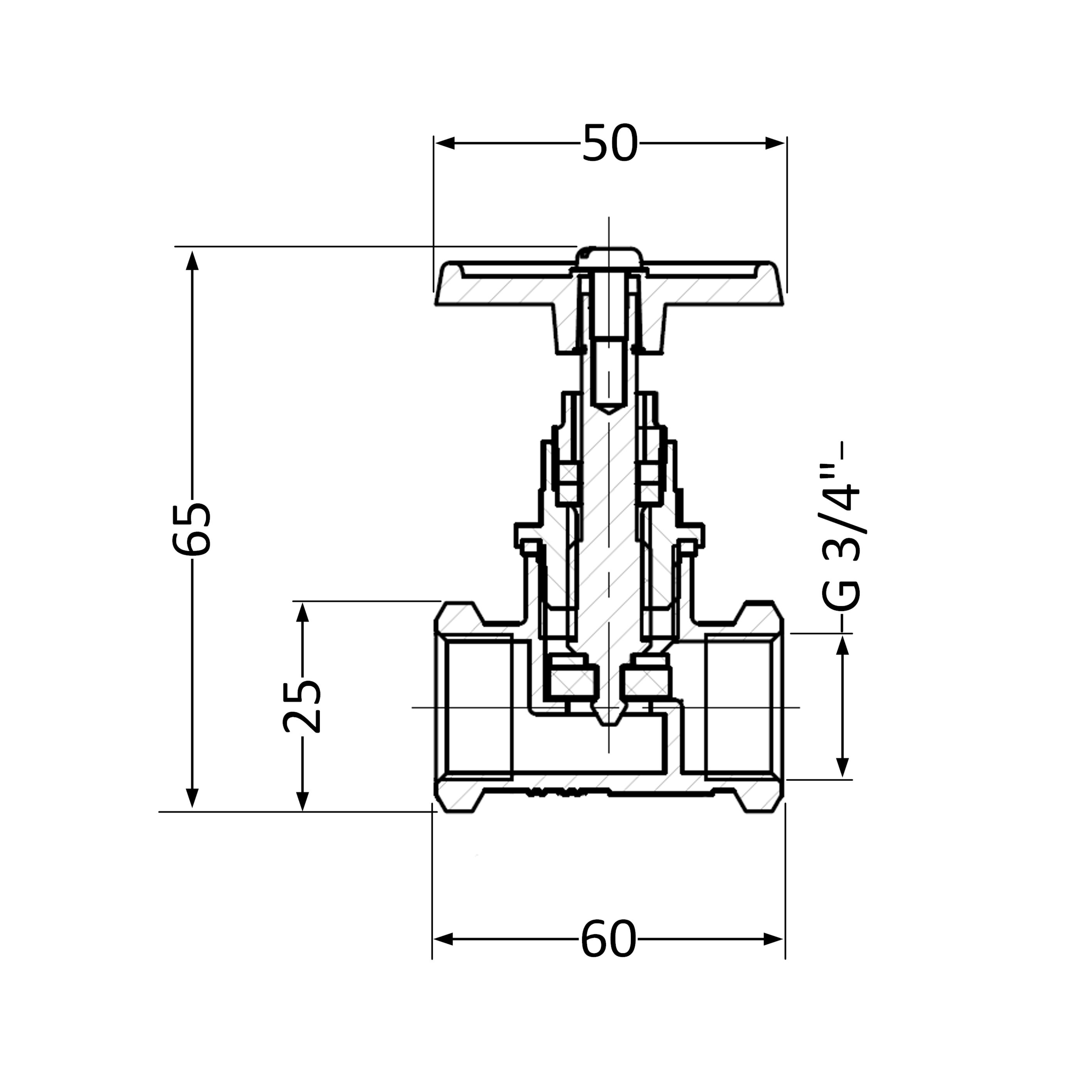 Вентиль латунний SD 20х3/4