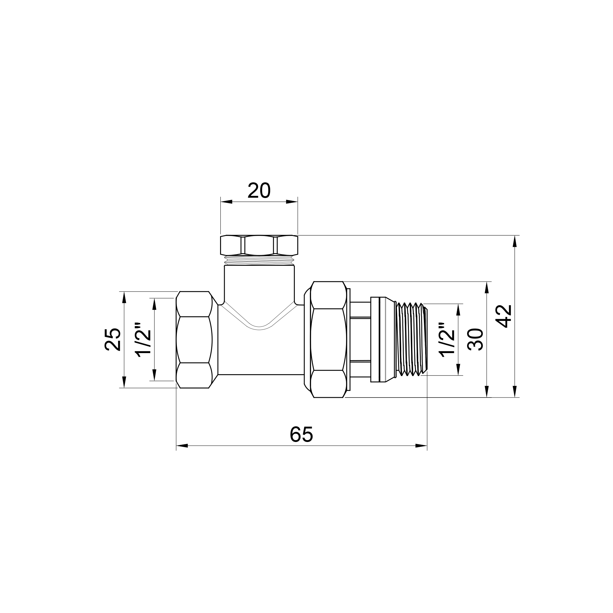 Кран радіаторний SD Plus 1/2