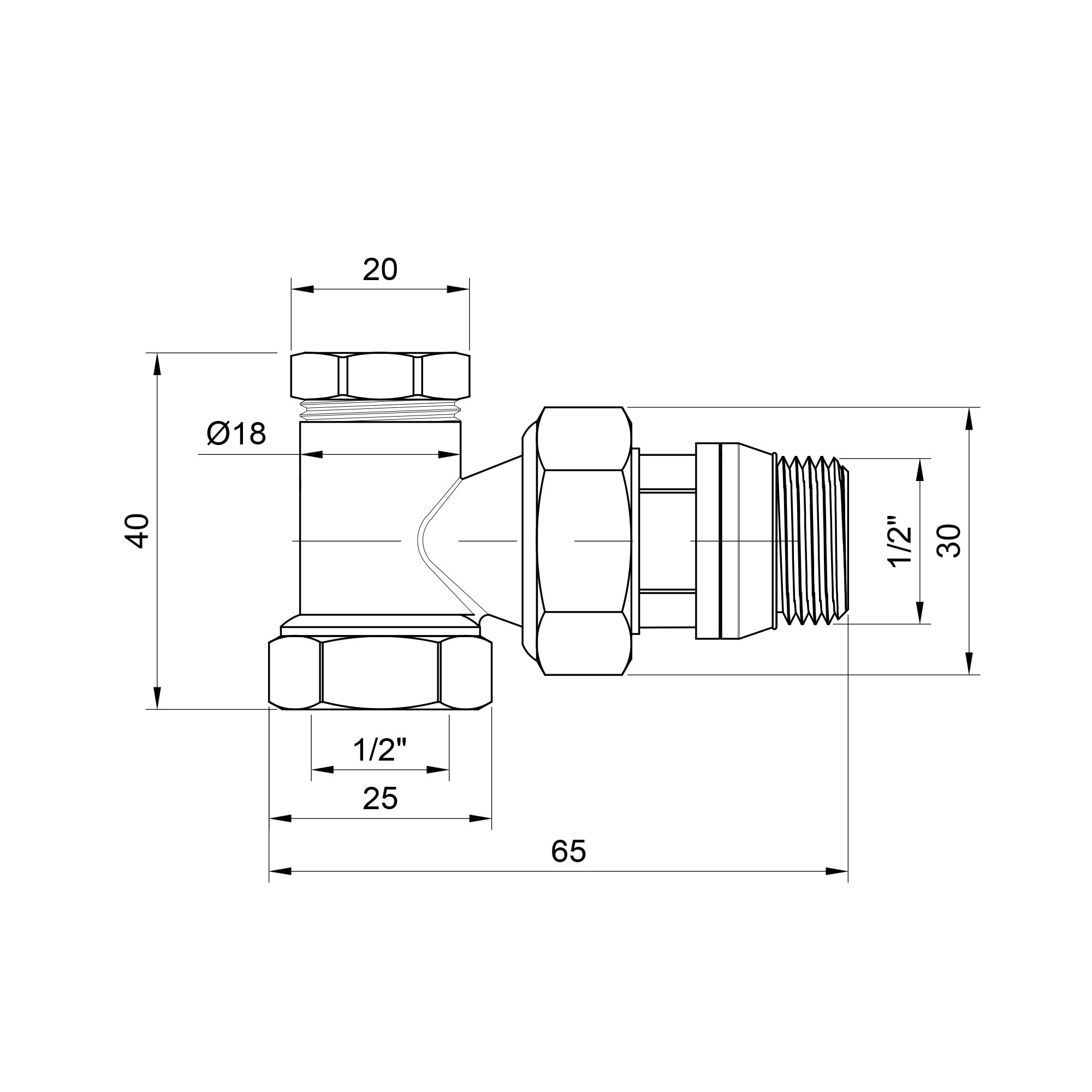 Кран радіаторний SD Plus 1/2