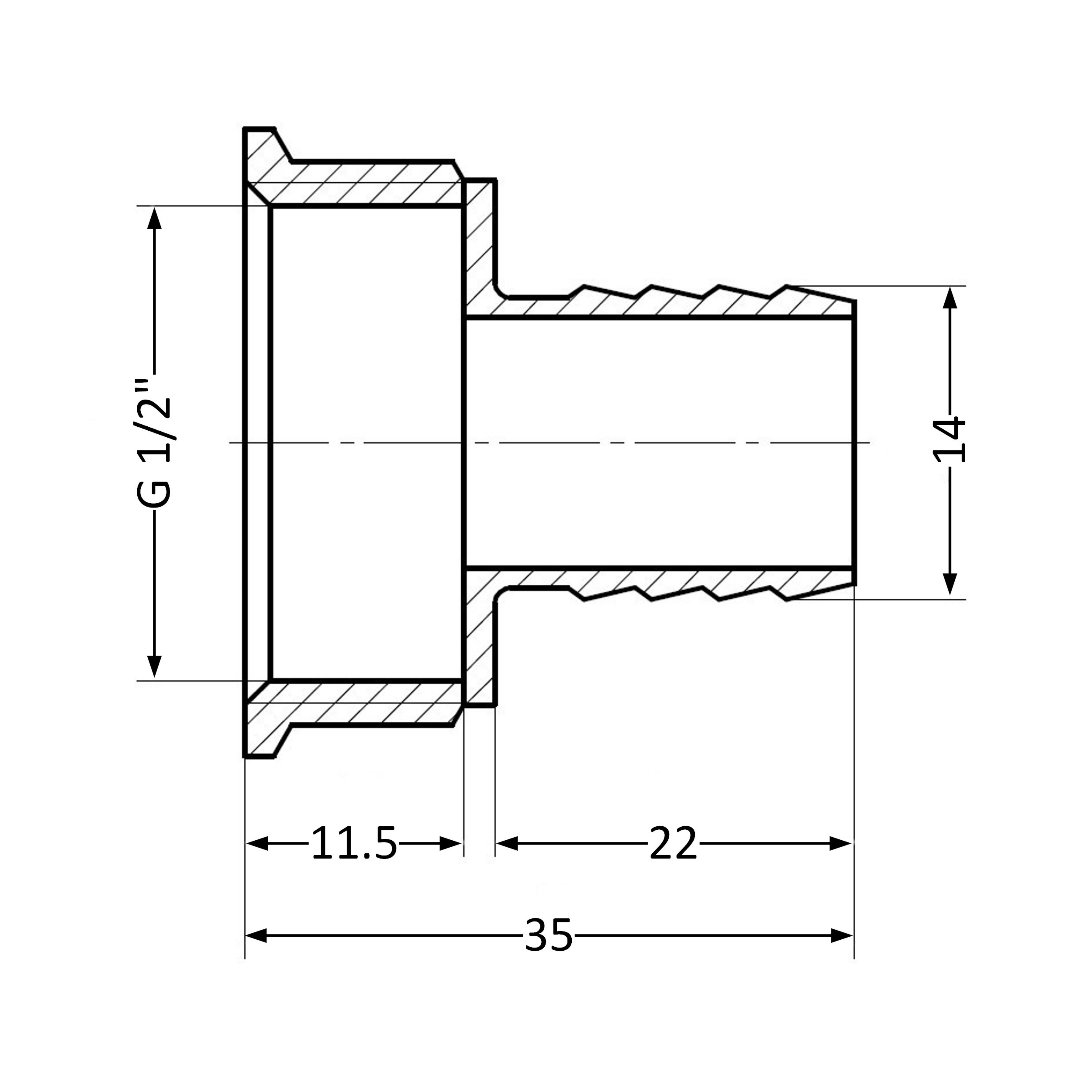Штуцер SD Plus 14х1/2
