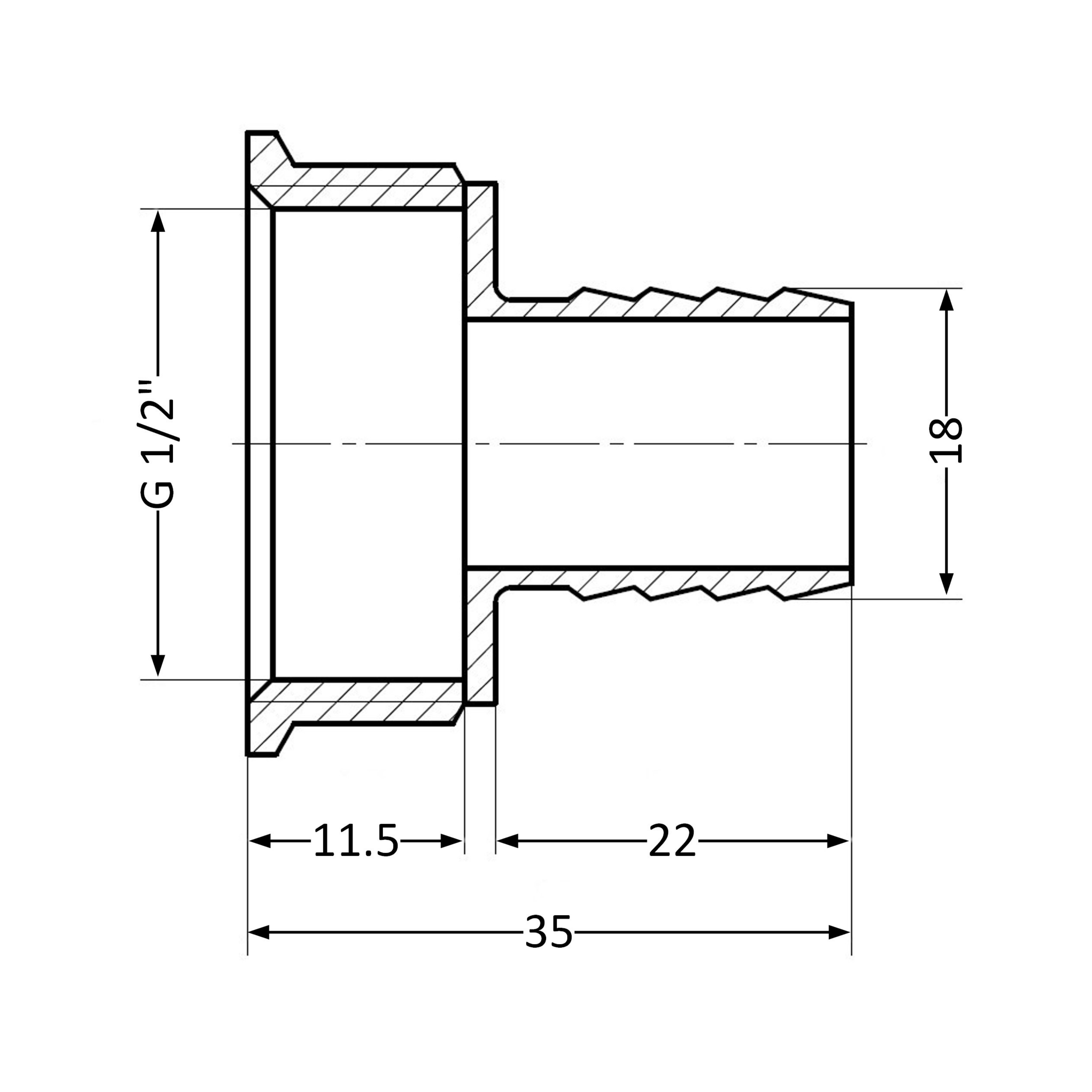 Штуцер SD Plus 18х1/2