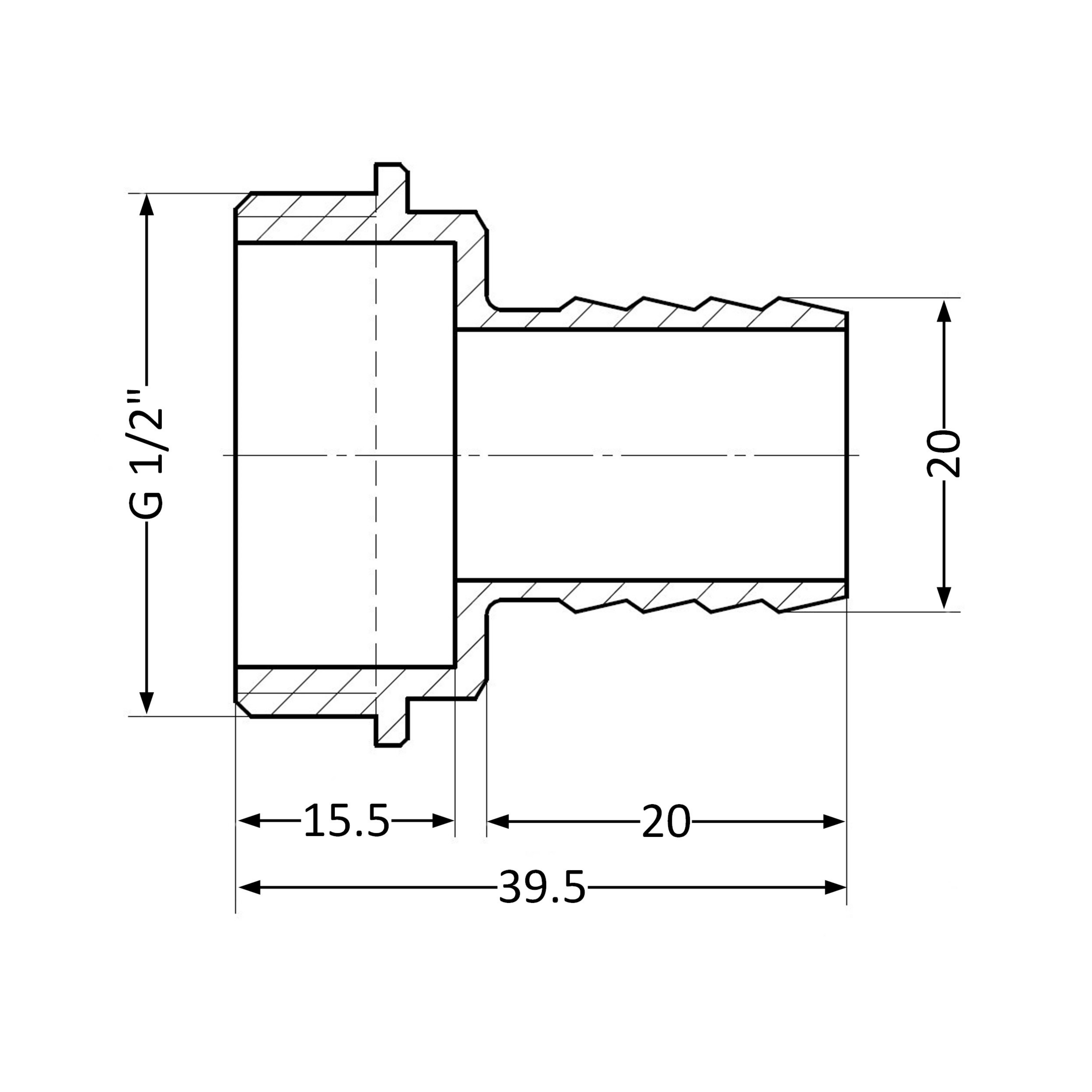 Штуцер SD Plus 20х1/2