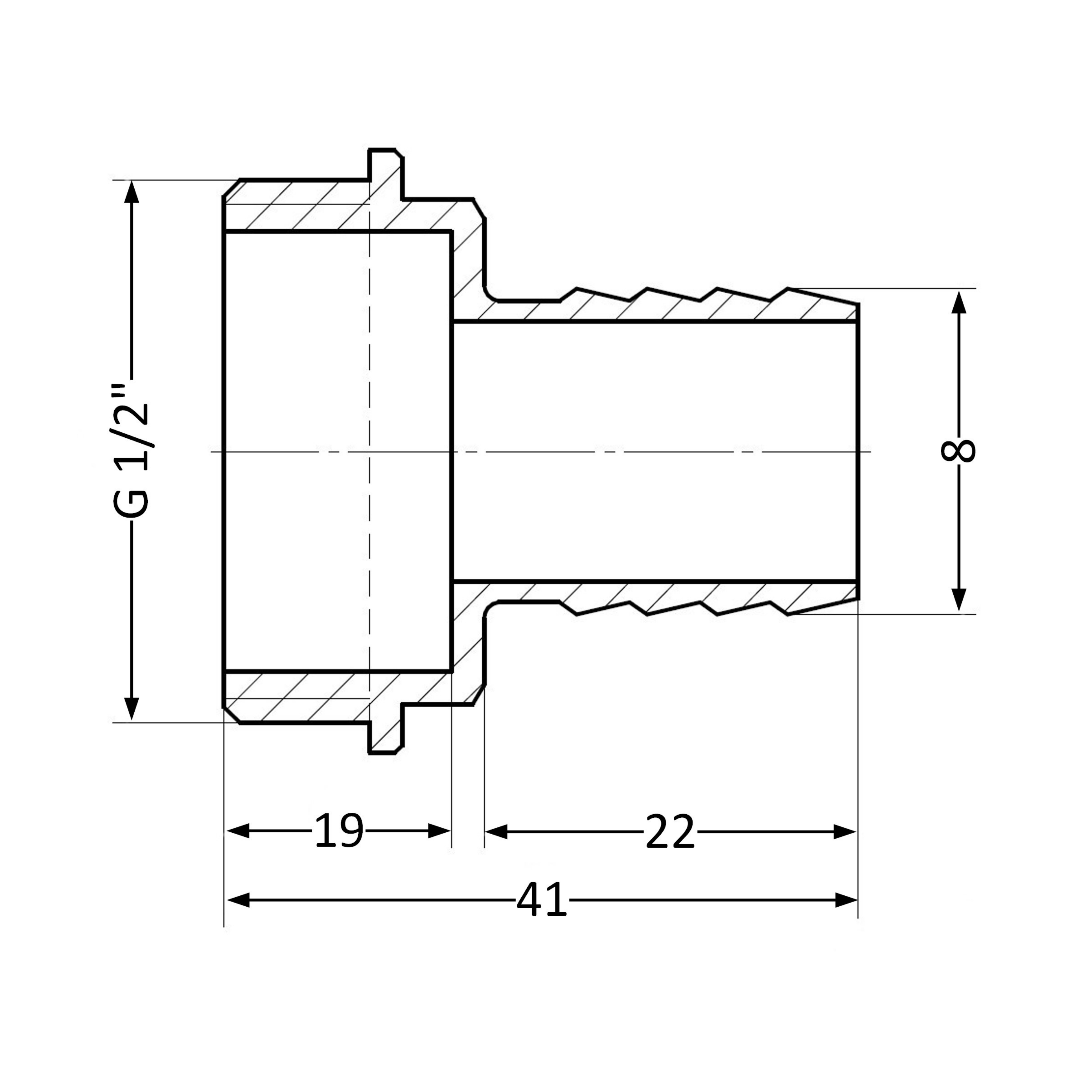 Штуцер SD Plus 8х1/2
