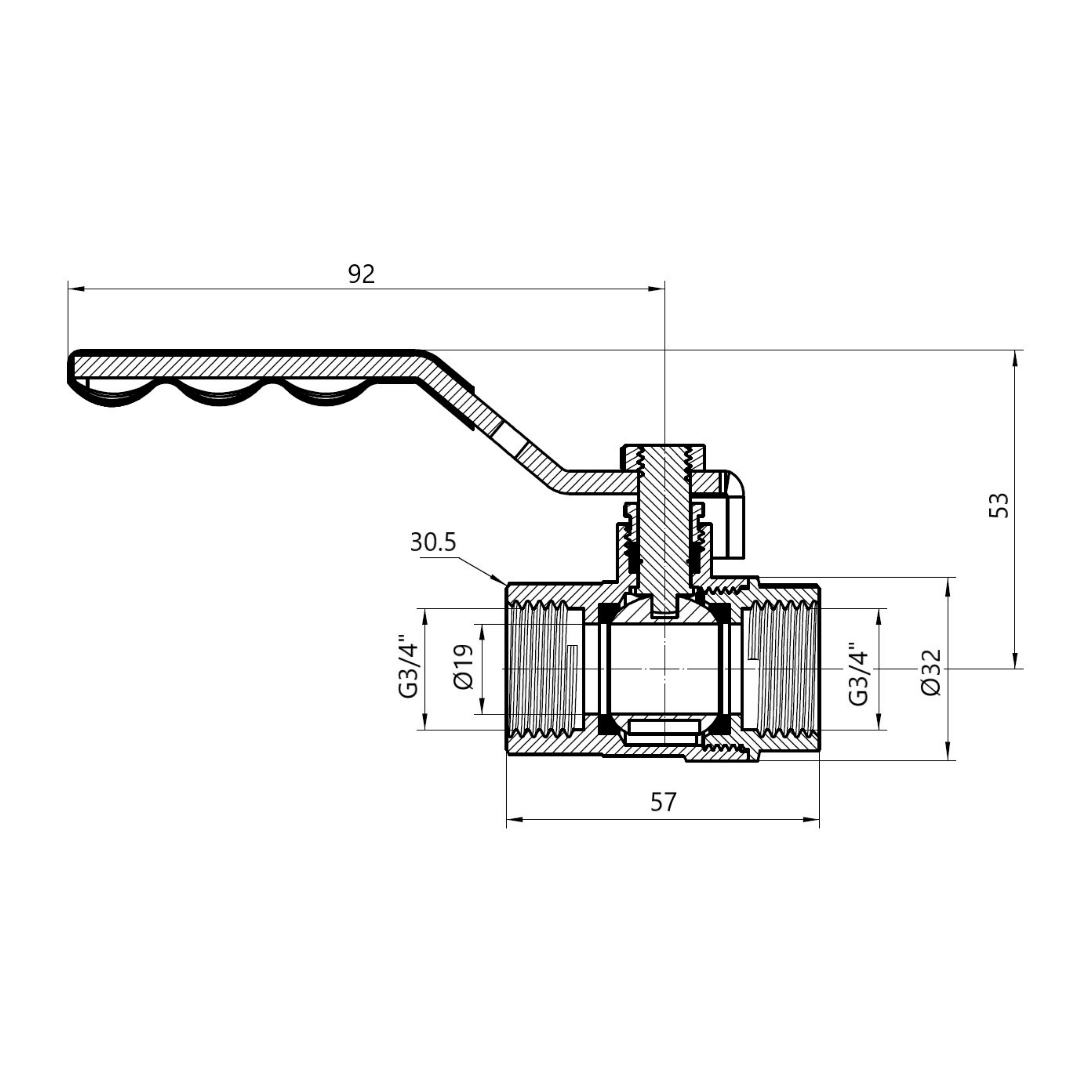 Кран кульовий SD Plus 3/4