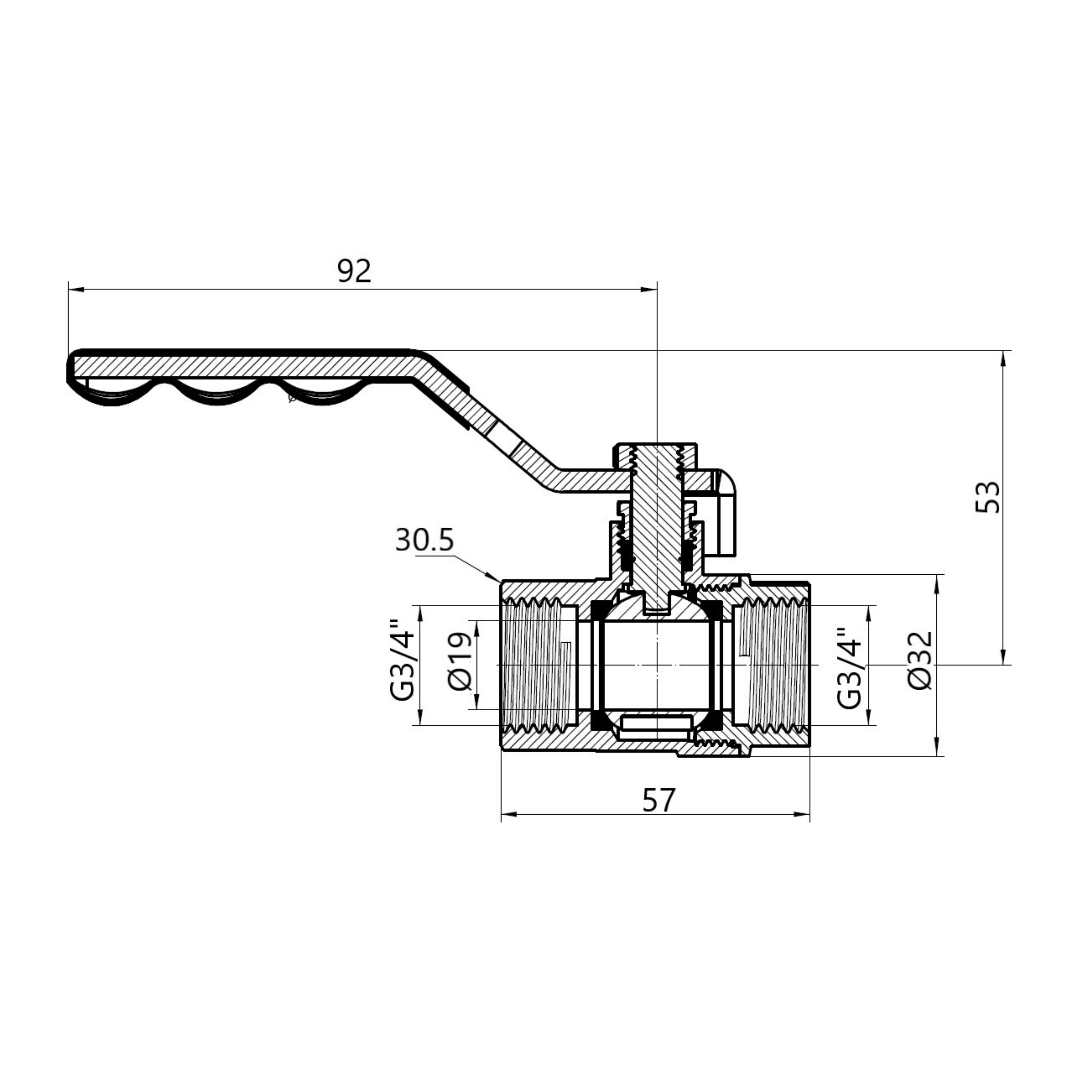 Кран кульовий SD Plus 3/4