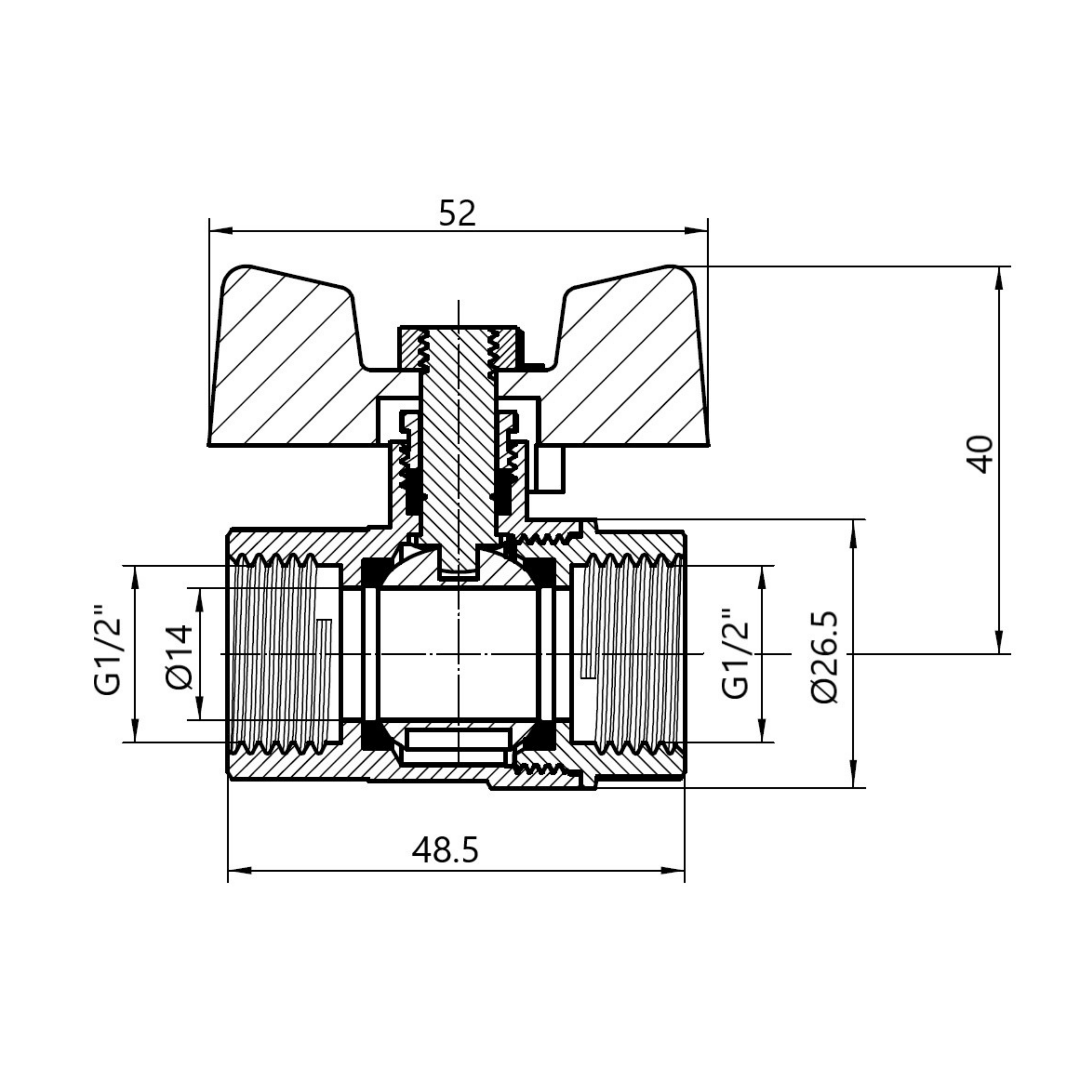 Кран кульовий SD Plus 1/2