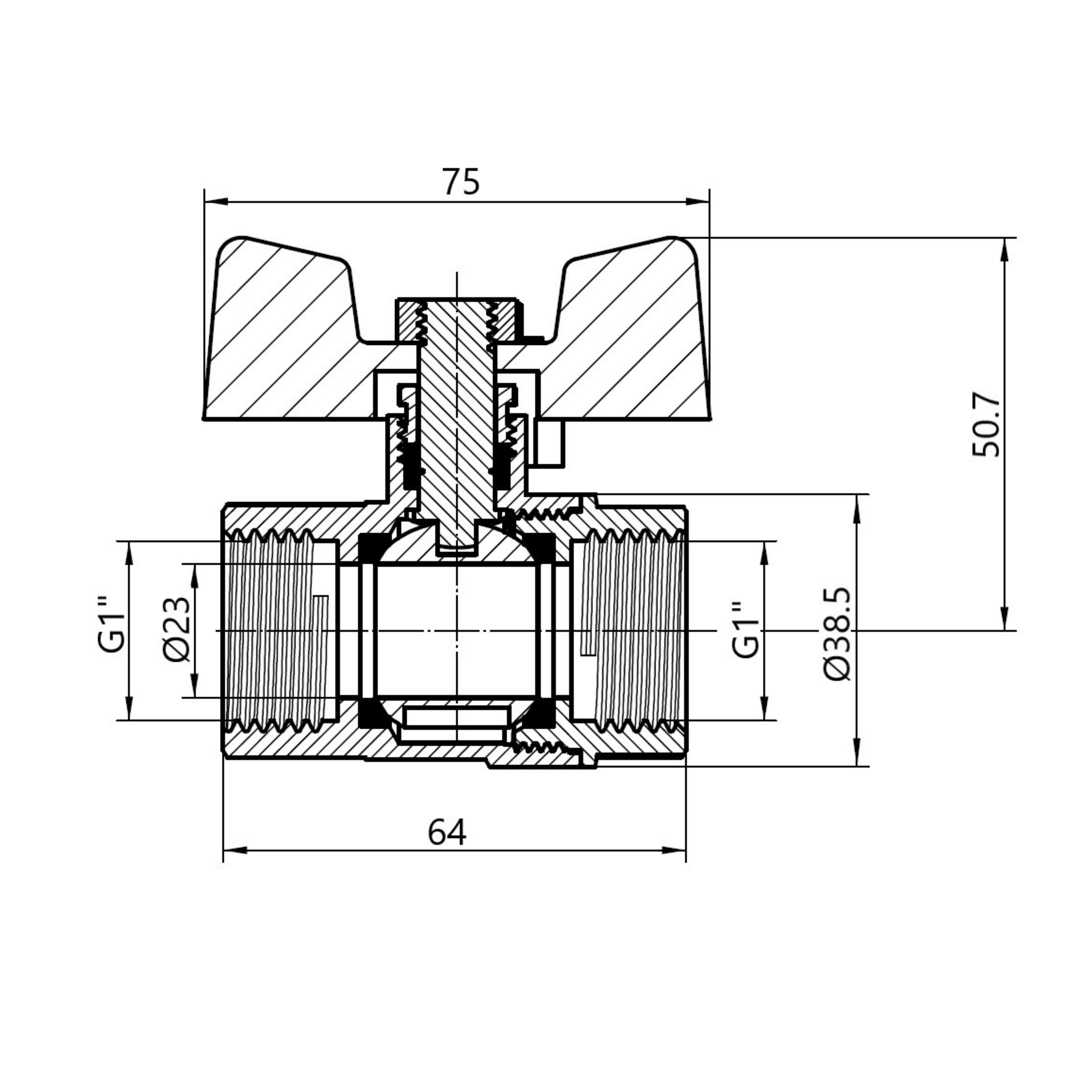 Кран кульовий SD Plus 1