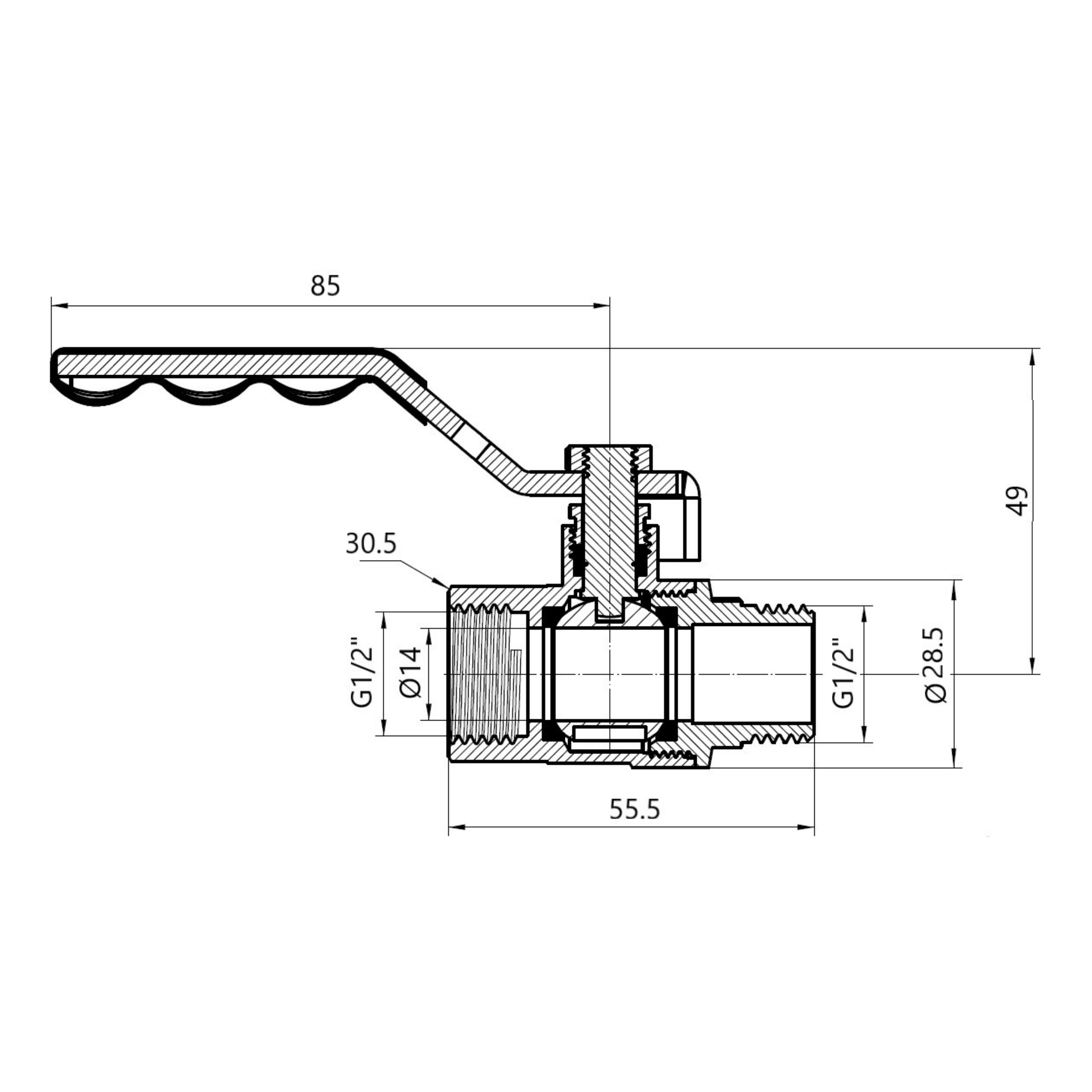 Кран кульовий SD Plus 1/2