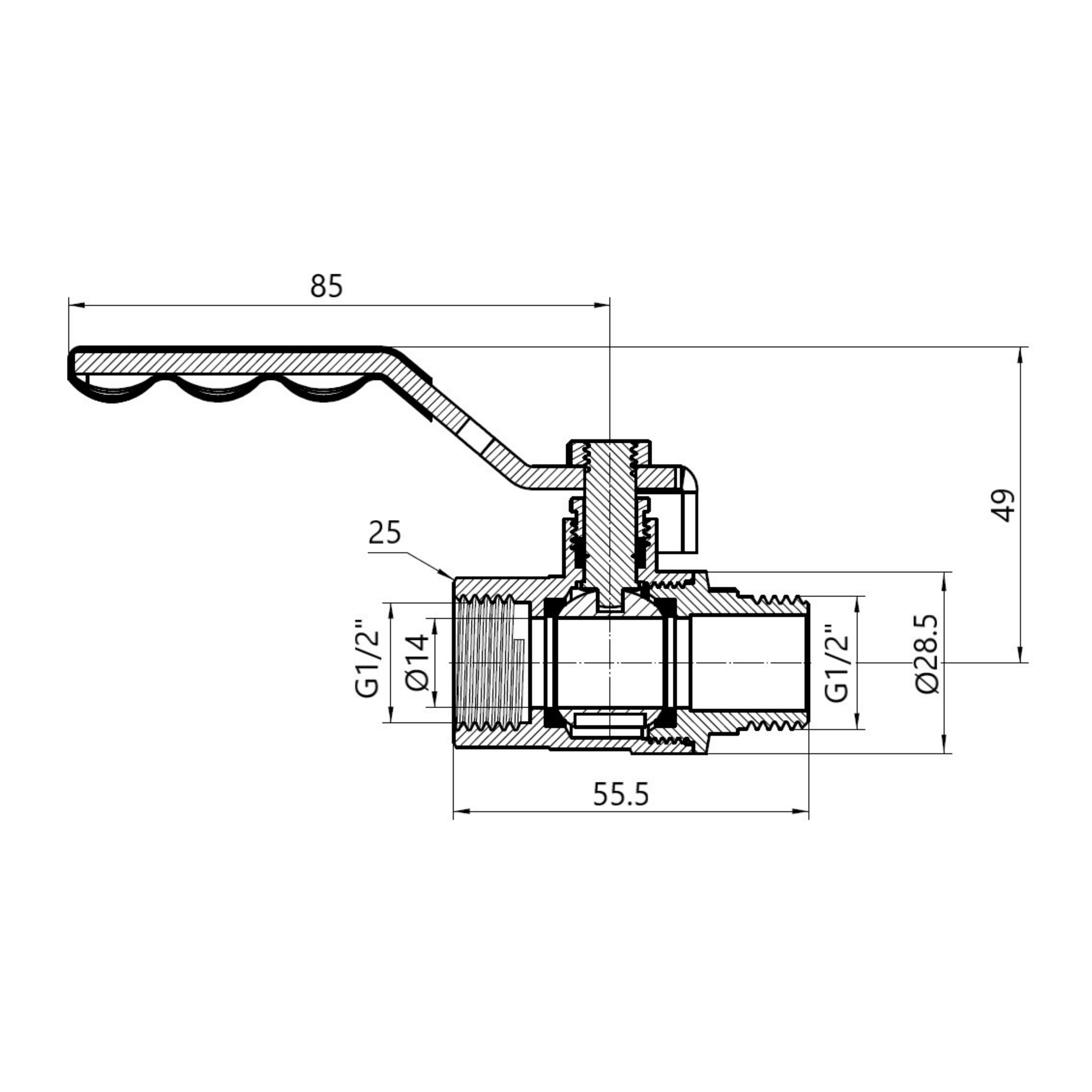 Кран кульовий SD Plus 1/2