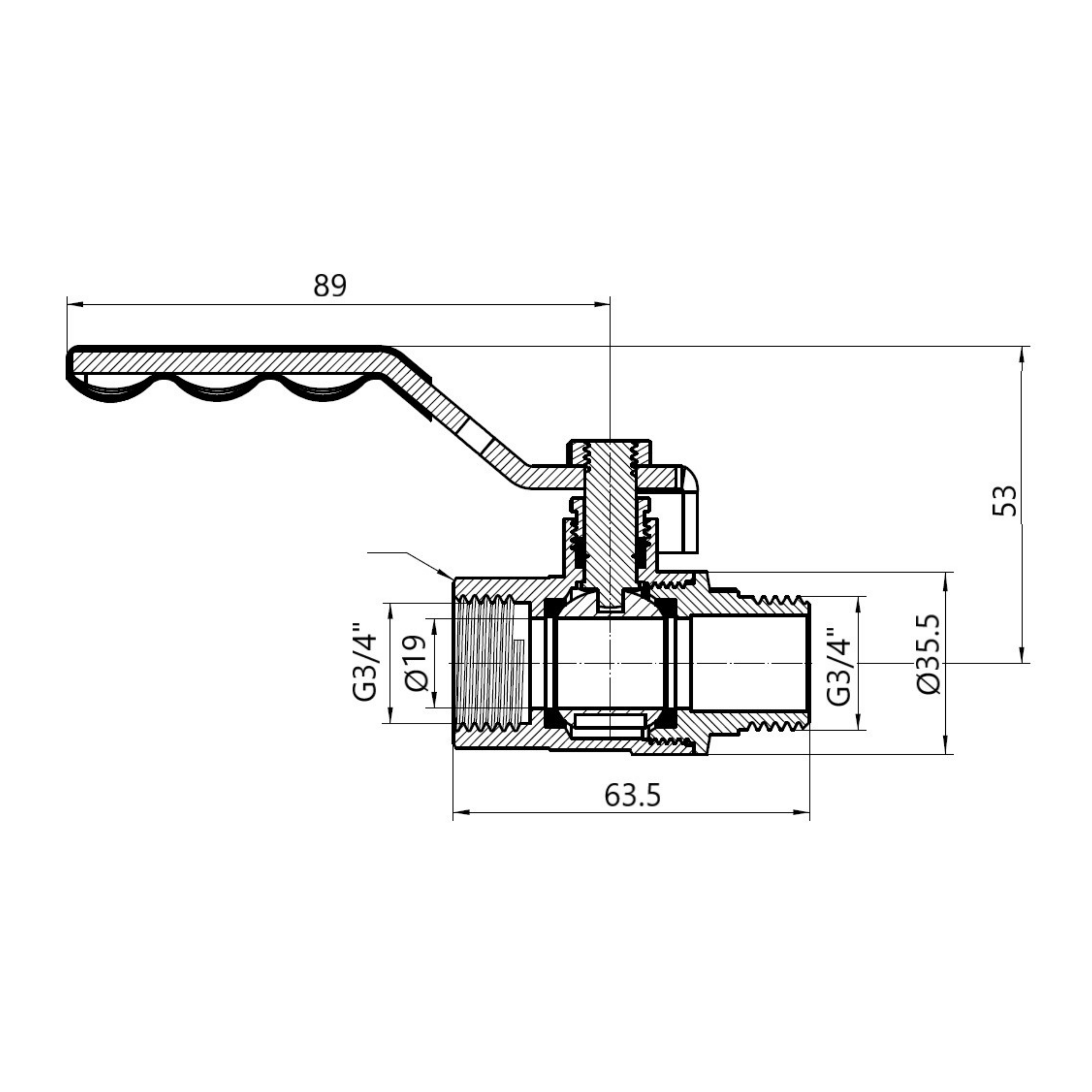 Кран кульовий SD Plus 3/4