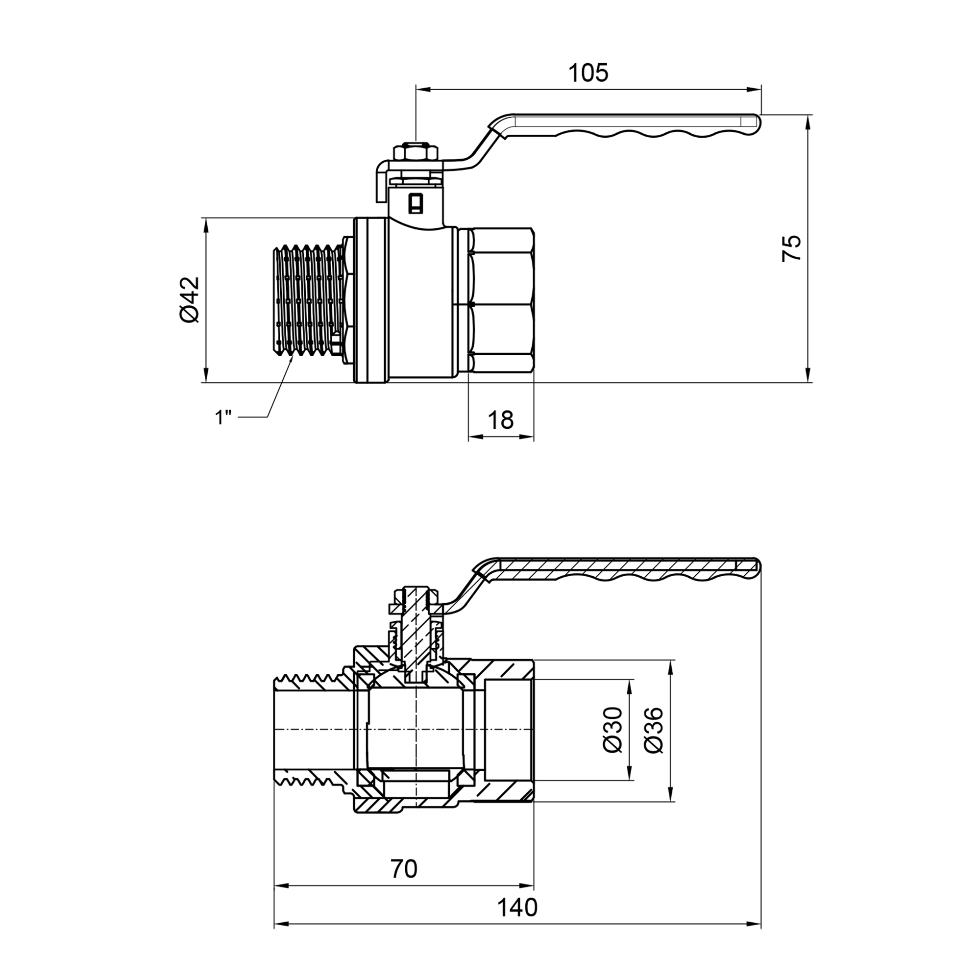 Кран кульовий SD Plus 1