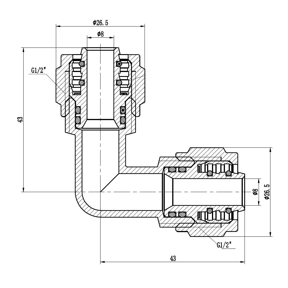 Кут обтискний SD Forte 16 SF173W1616