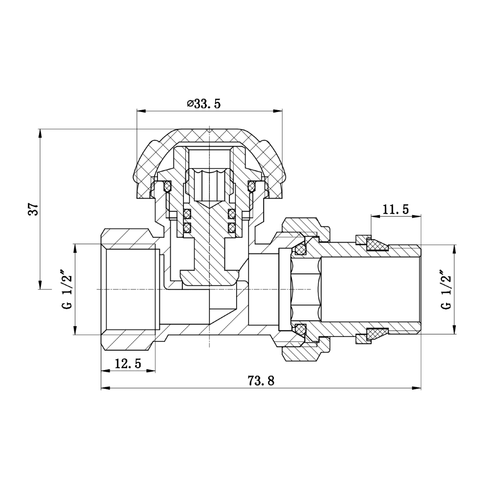 Кран радіаторний SD Forte Powerful 1/2
