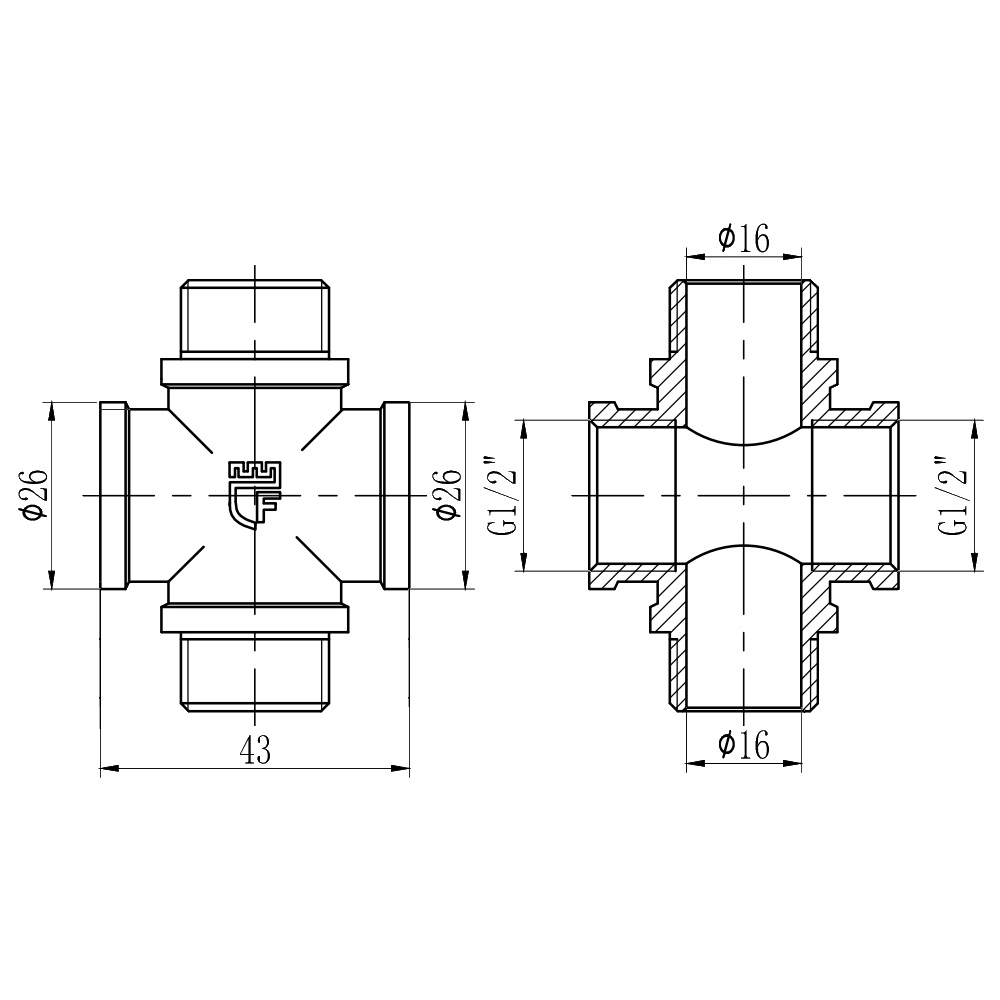 Хрестовина SD Forte 1/2