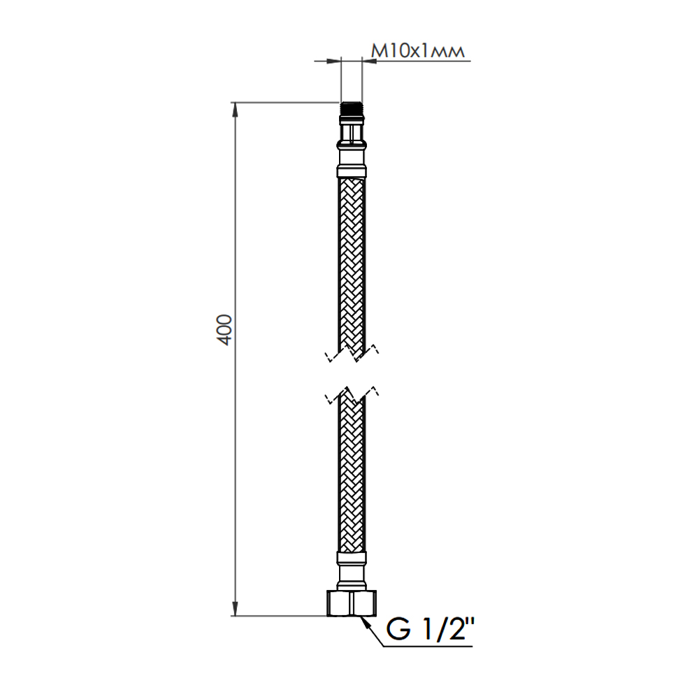 Гнучка підводка для води SD Forte М10 40 см (пара) SF390W40